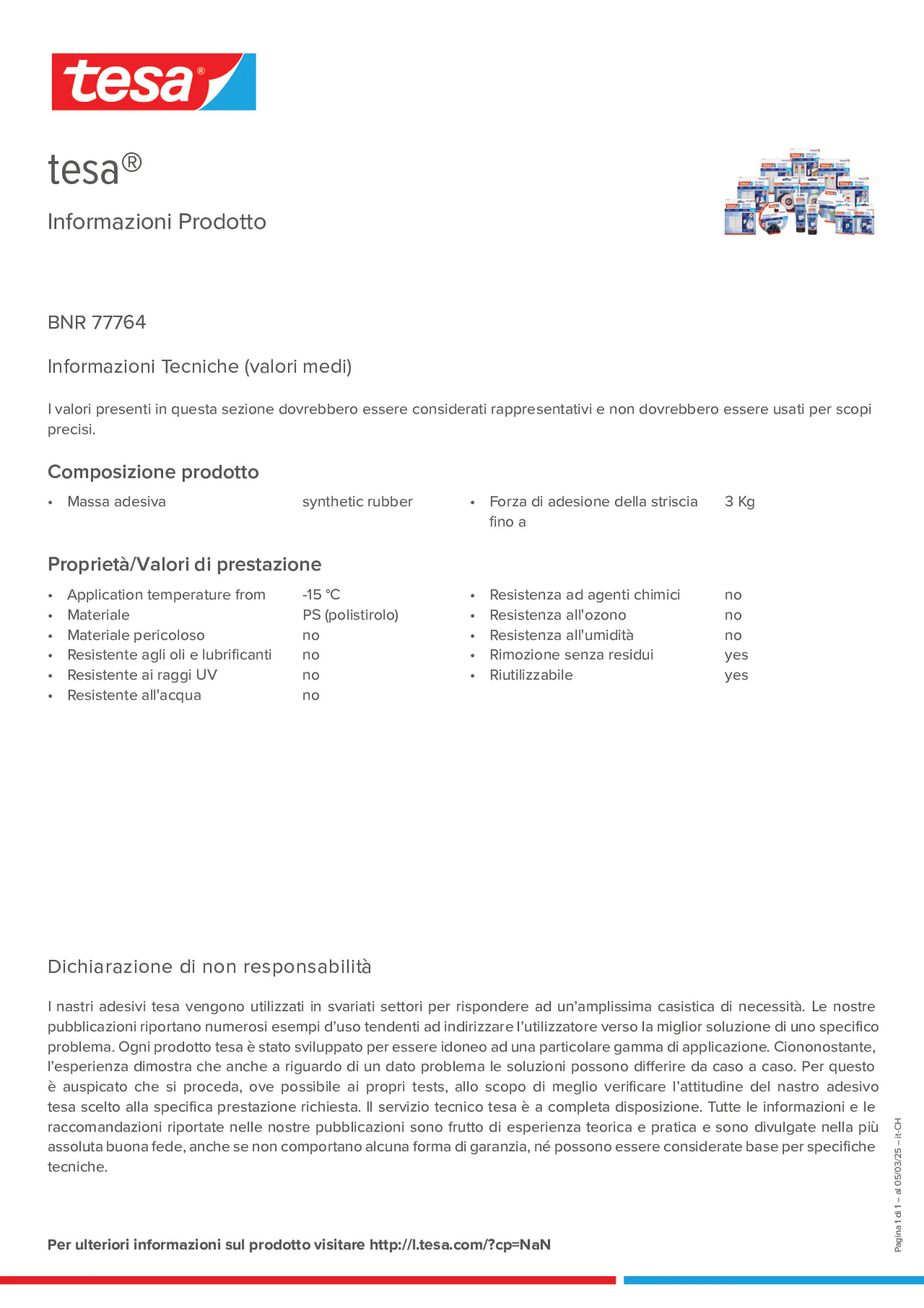 Product information_tesa® 77764_de-CH_fr-CH