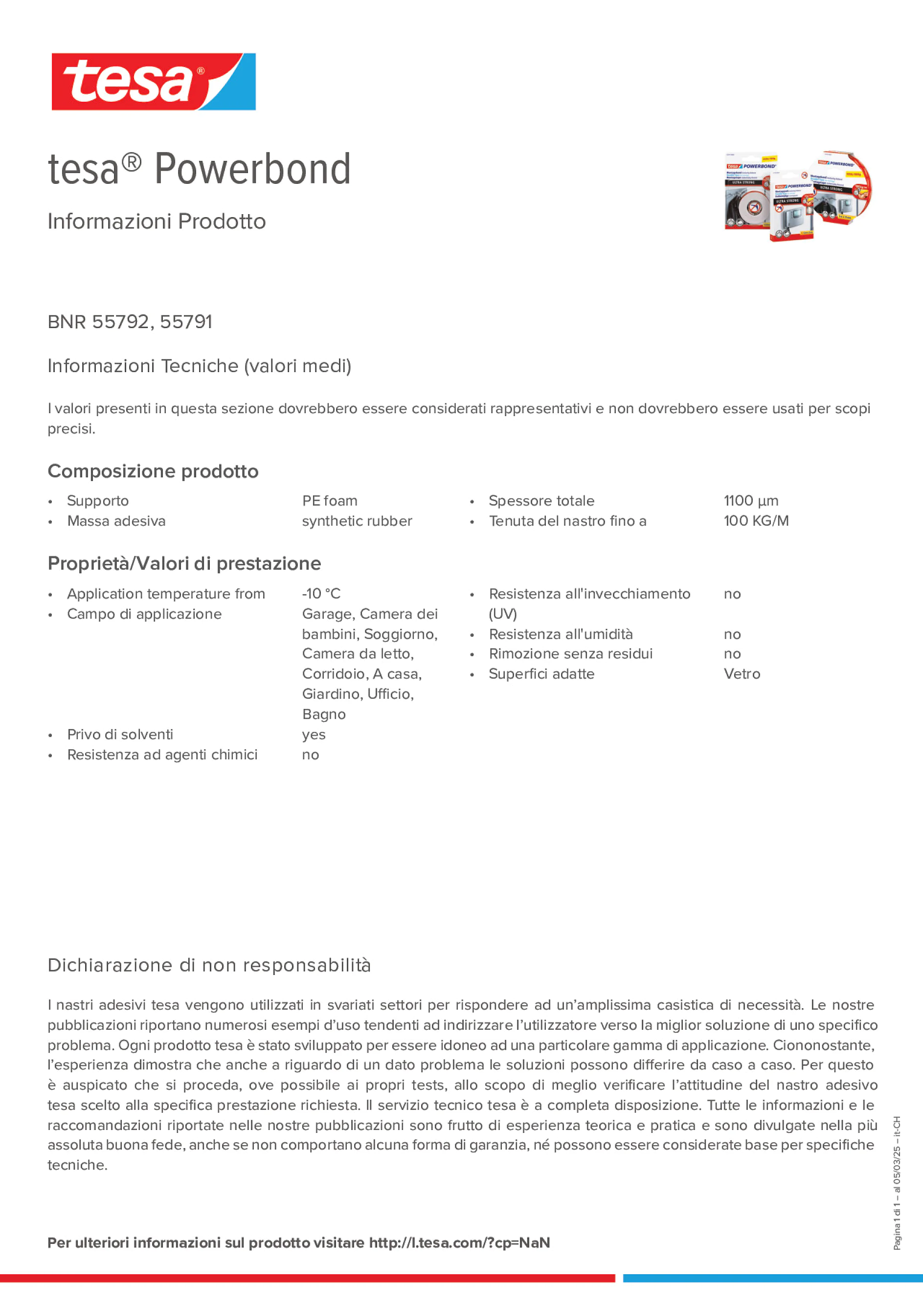 Product information_tesa® Powerbond 55791_de-CH_fr-CH