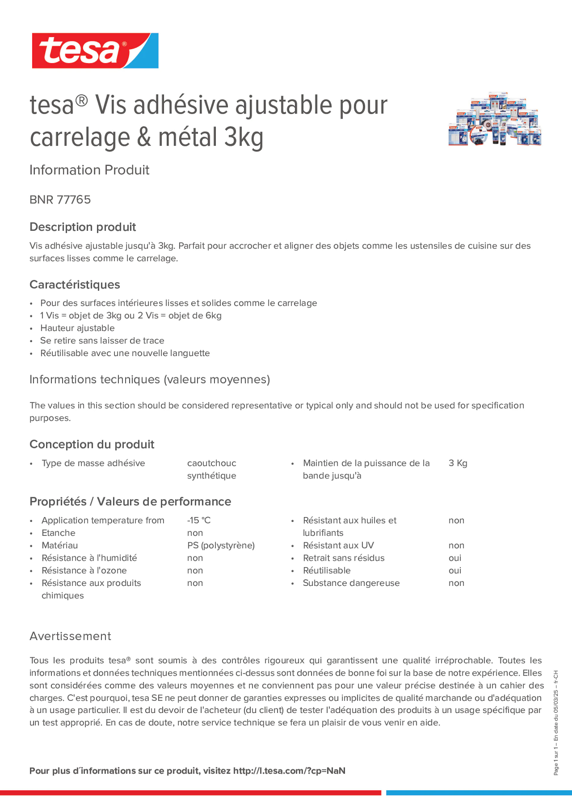 Product information_tesa® 77765_de-CH_fr-CH