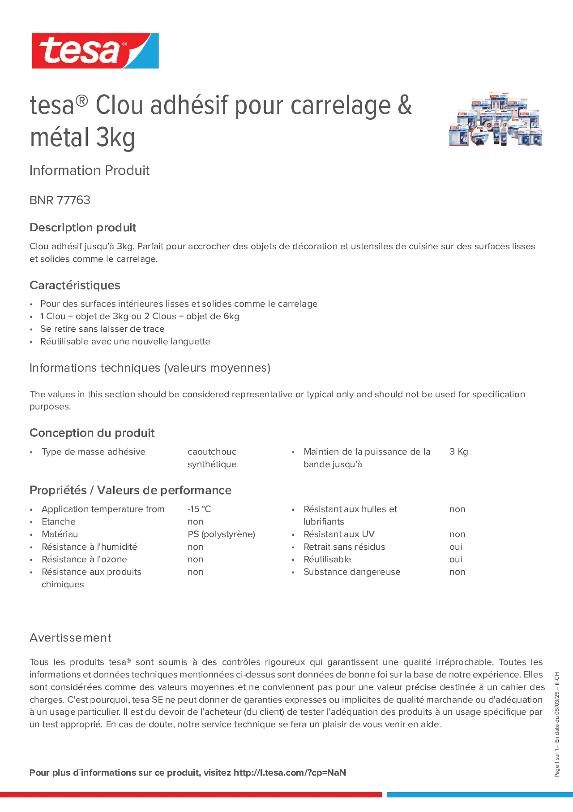 Product information_tesa® 77763_de-CH_fr-CH