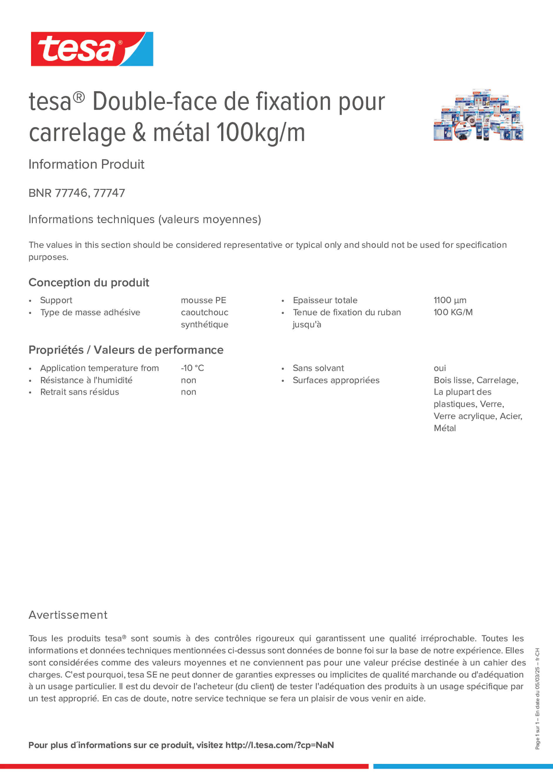 Product information_tesa® 77746_de-CH_fr-CH