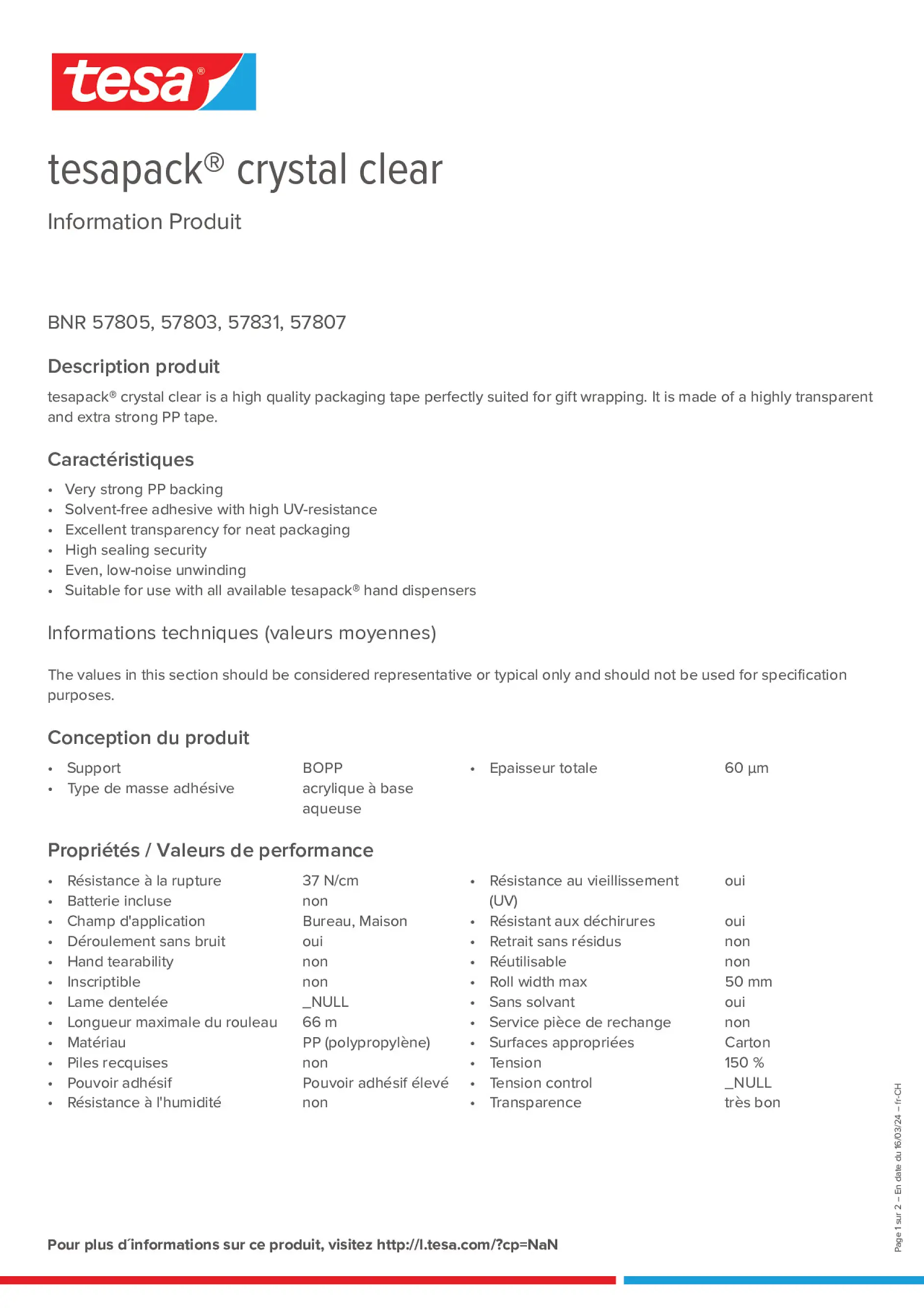 Product information_tesapack® 57807_de-CH_fr-CH
