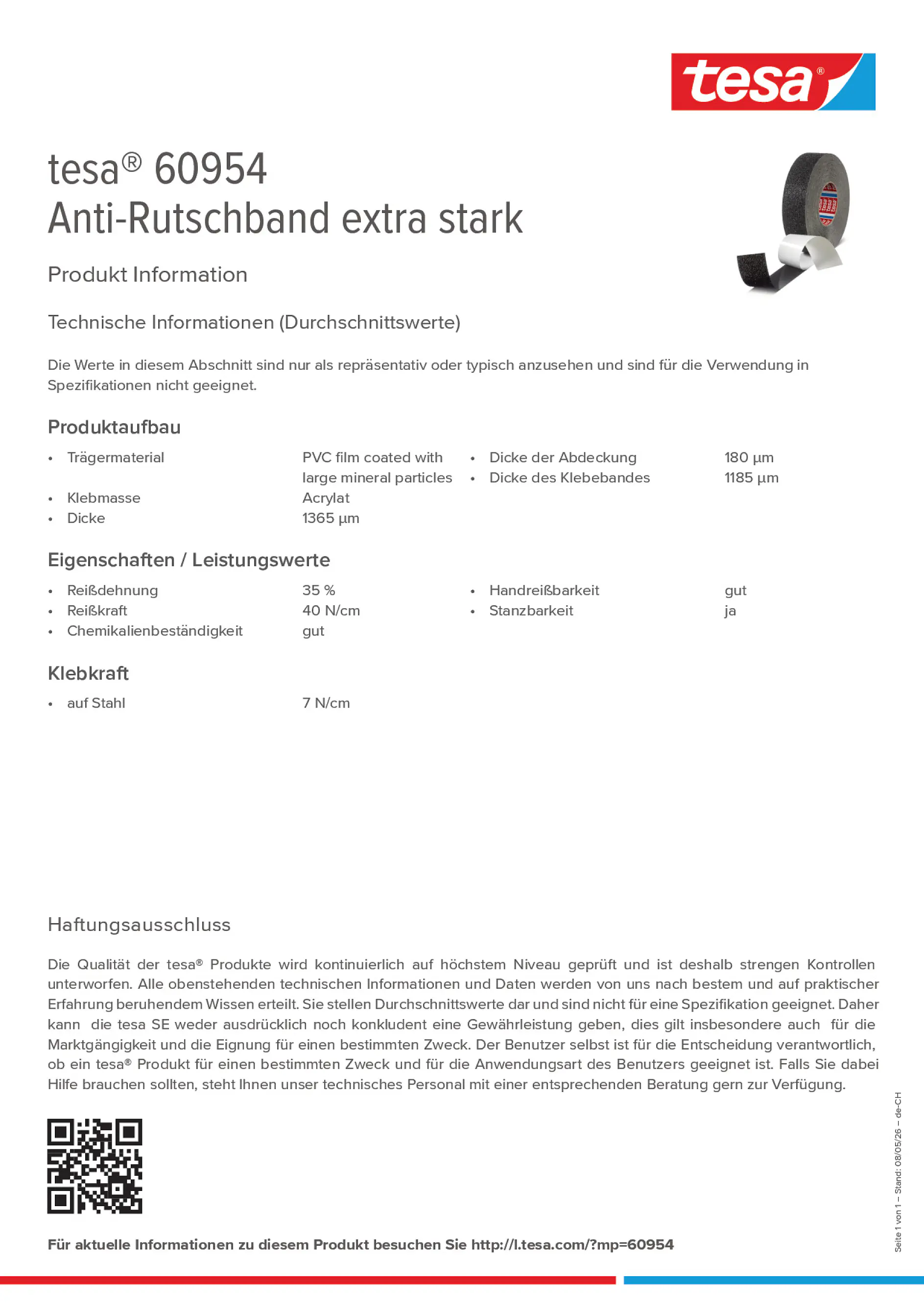 Product information_tesa® 60954_de-CH_fr-CH_it-CH