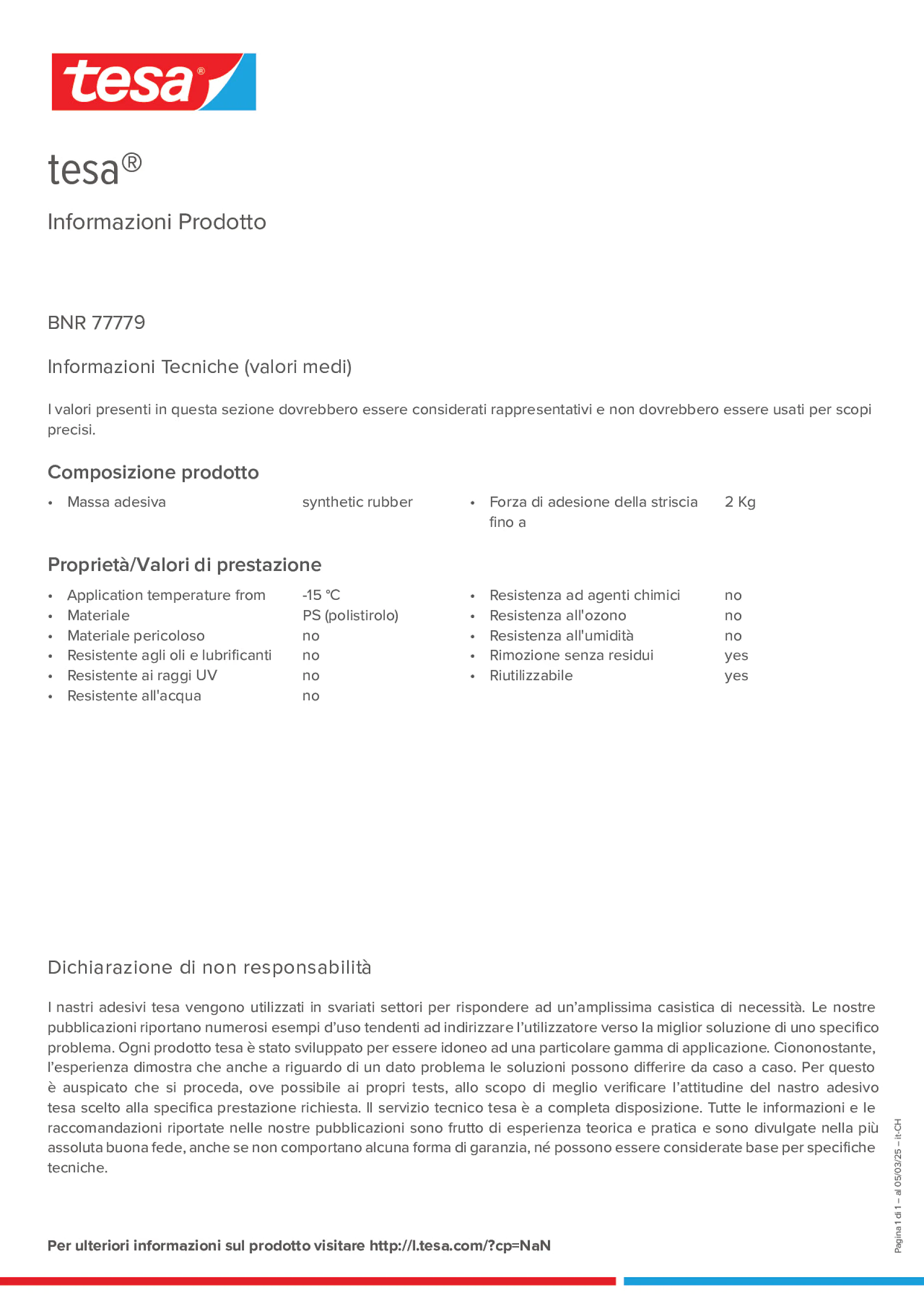 Product information_tesa® 77779_de-CH_fr-CH