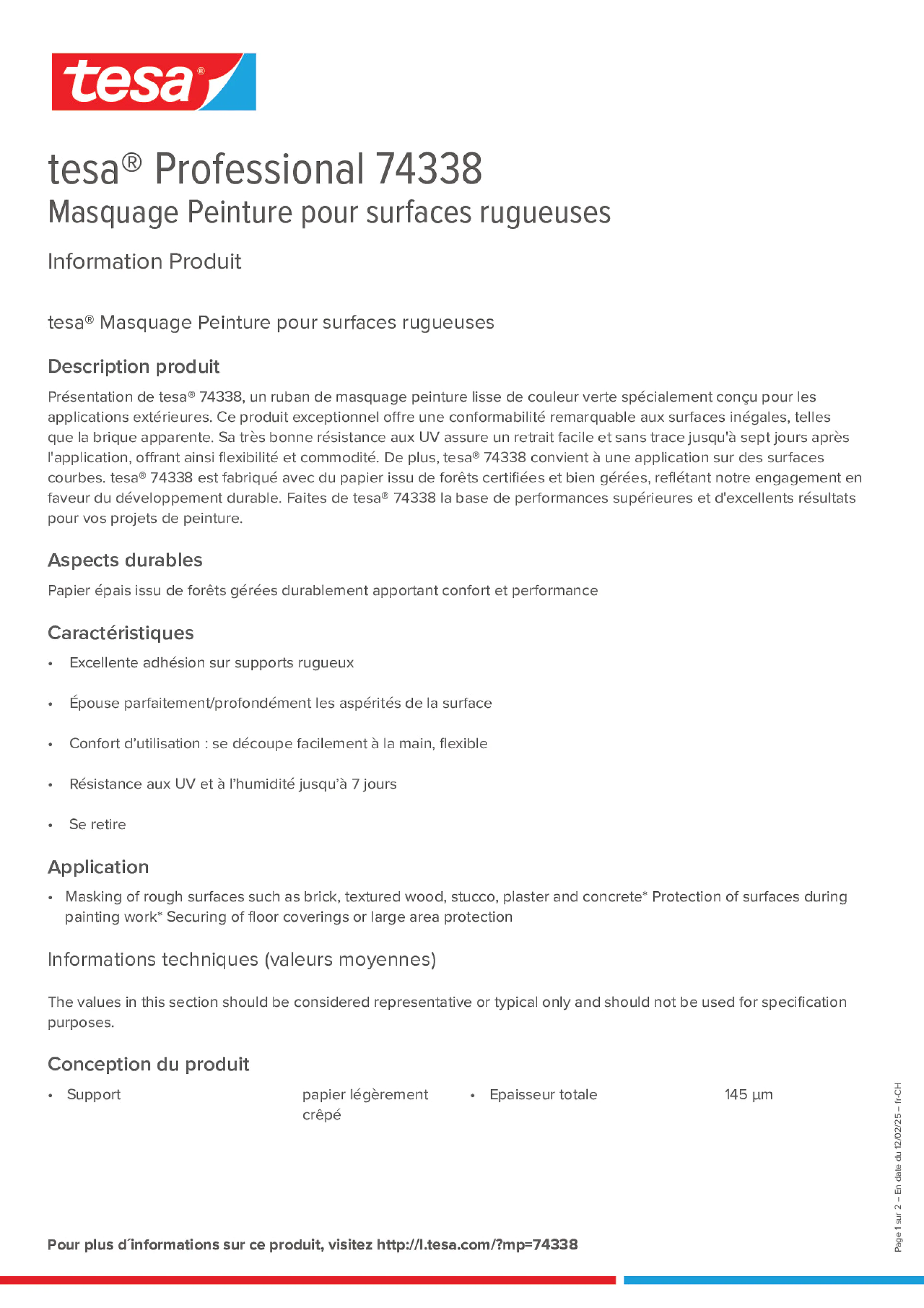 Product information_tesa® Professional 74338_de-CH_fr-CH