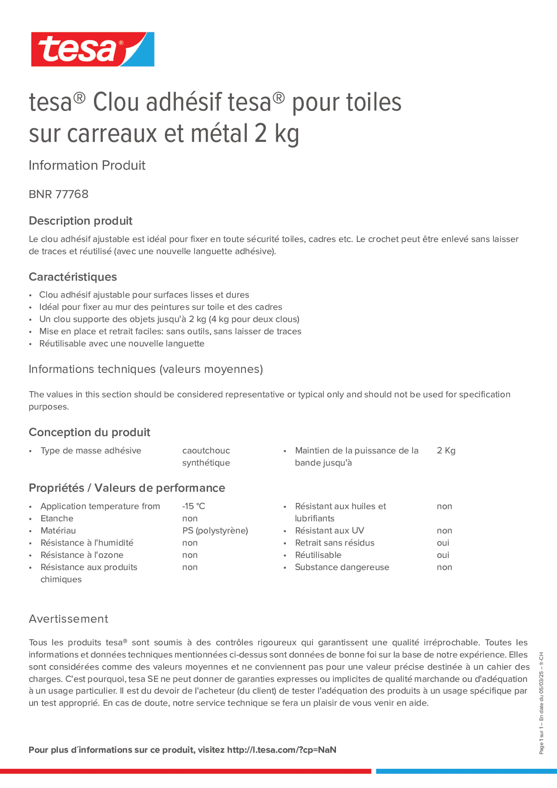 Product information_tesa® 77768_de-CH_fr-CH