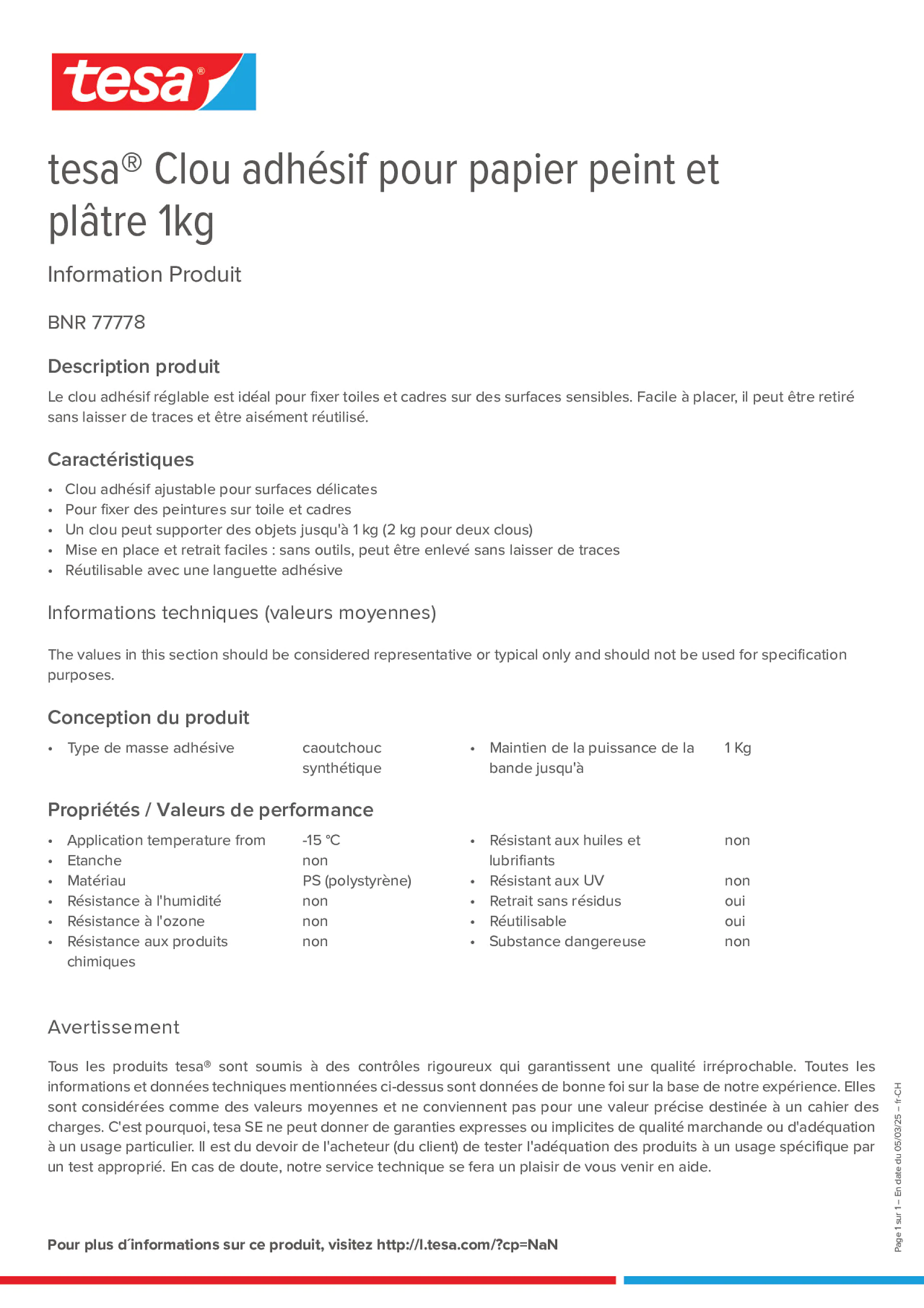 Product information_tesa® 77778_de-CH_fr-CH