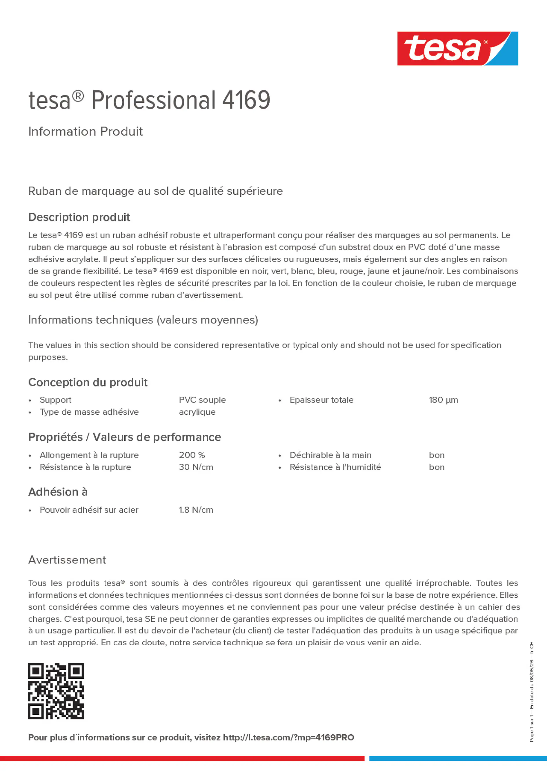 Product information_tesa® Professional 04169_de-CH_fr-CH_it-CH