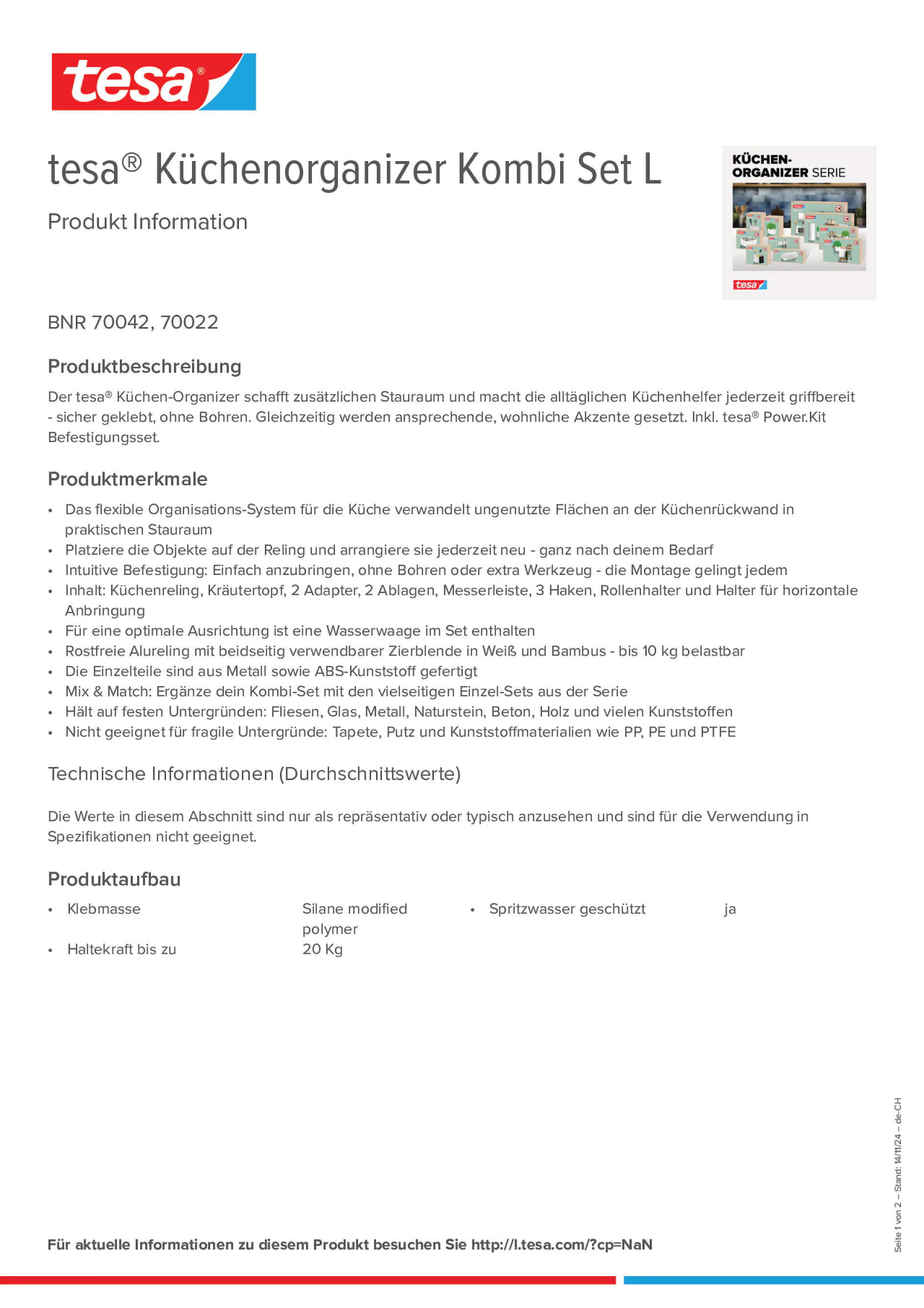 Product information_tesa® 70042_de-CH_fr-CH Product information_tesa® 70042_de-CH_fr-CH