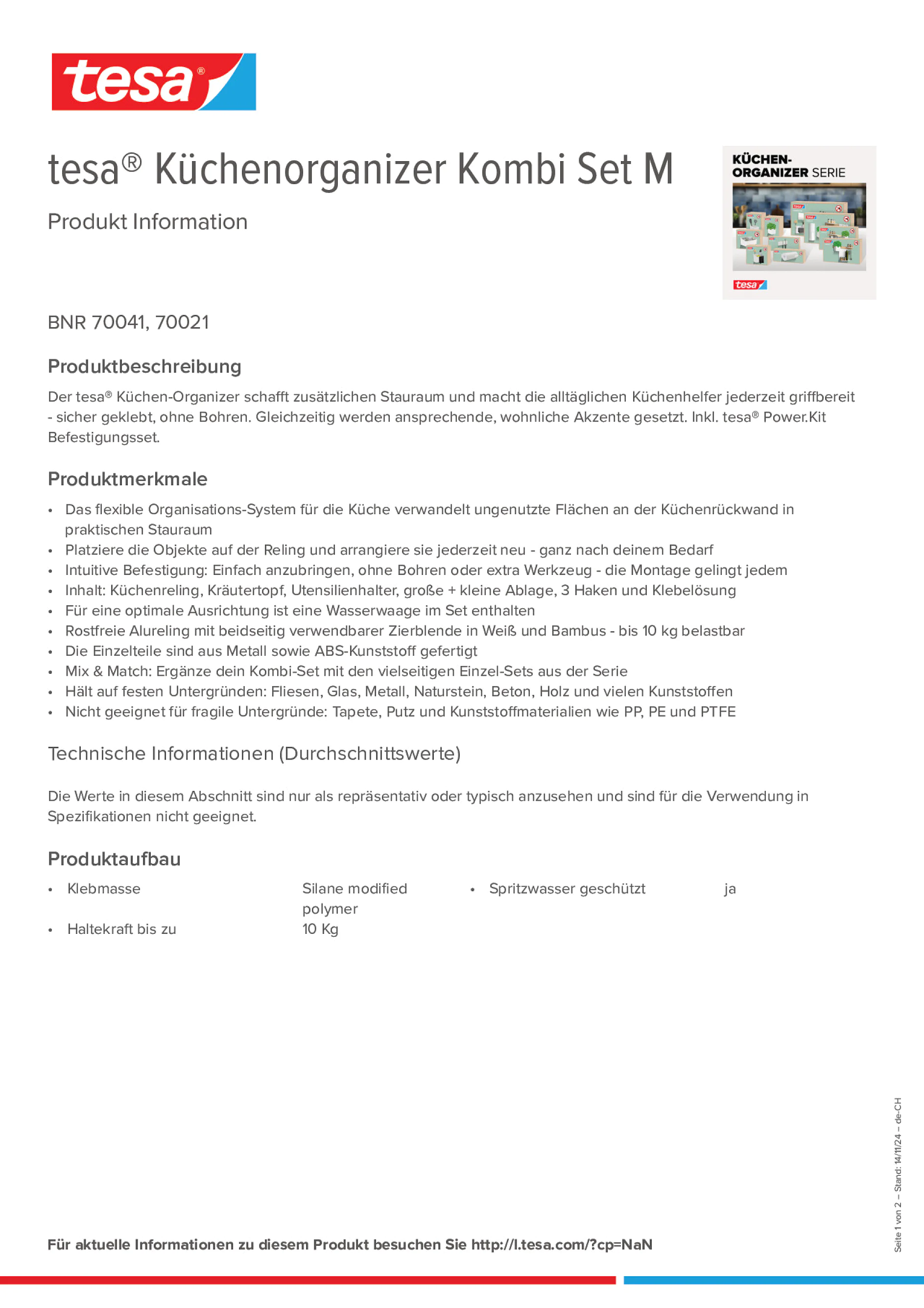 Product information_tesa® 70041_de-CH_fr-CH Product information_tesa® 70041_de-CH_fr-CH