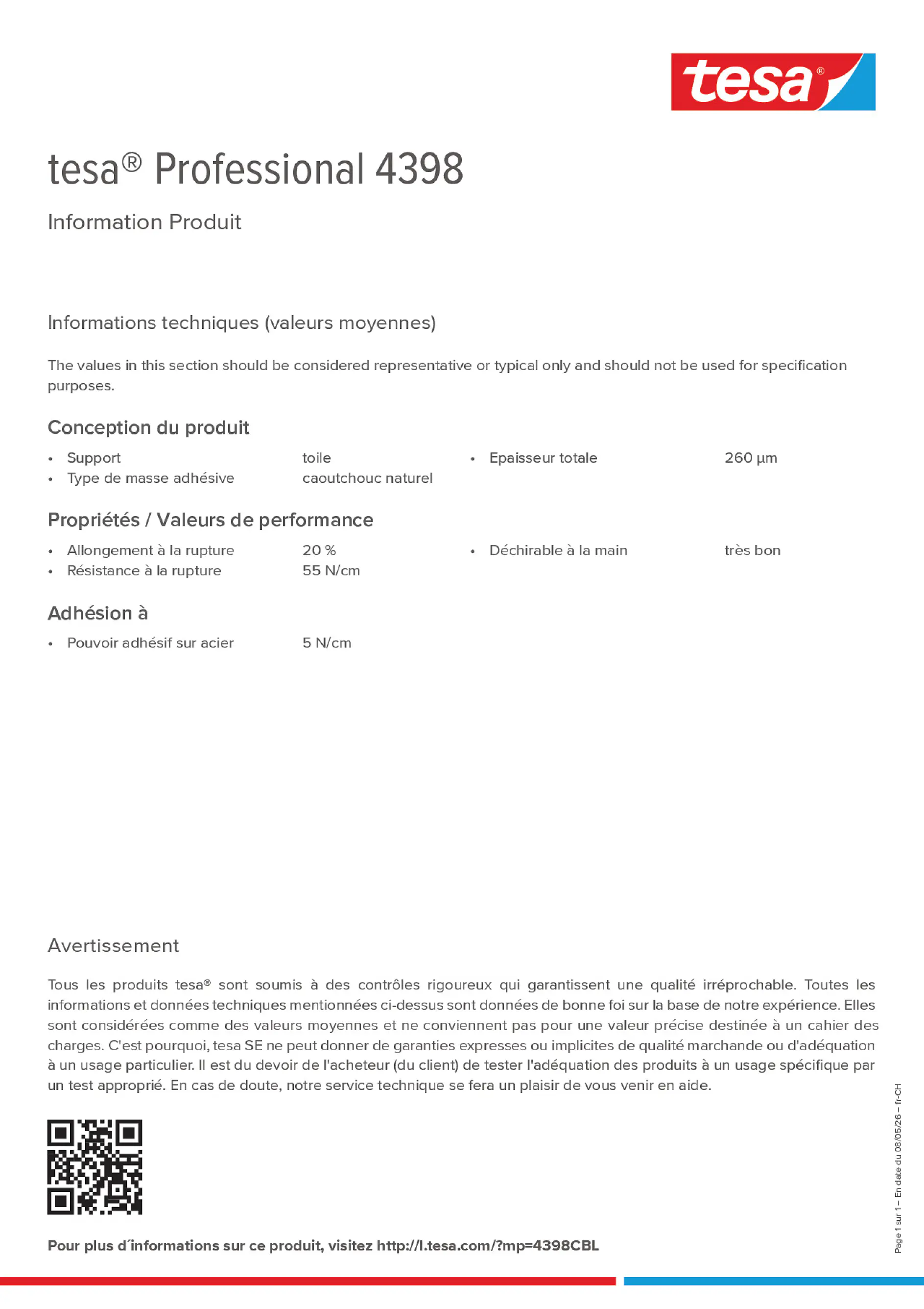 Product information_tesa® Professional 04398_de-CH_fr-CH_it-CH