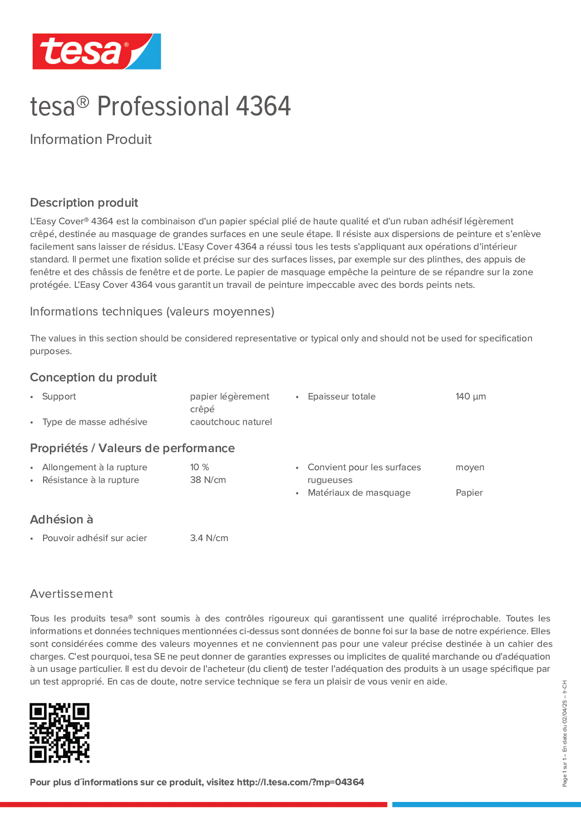 Product information_tesa® Professional 04364_de-CH_fr-CH