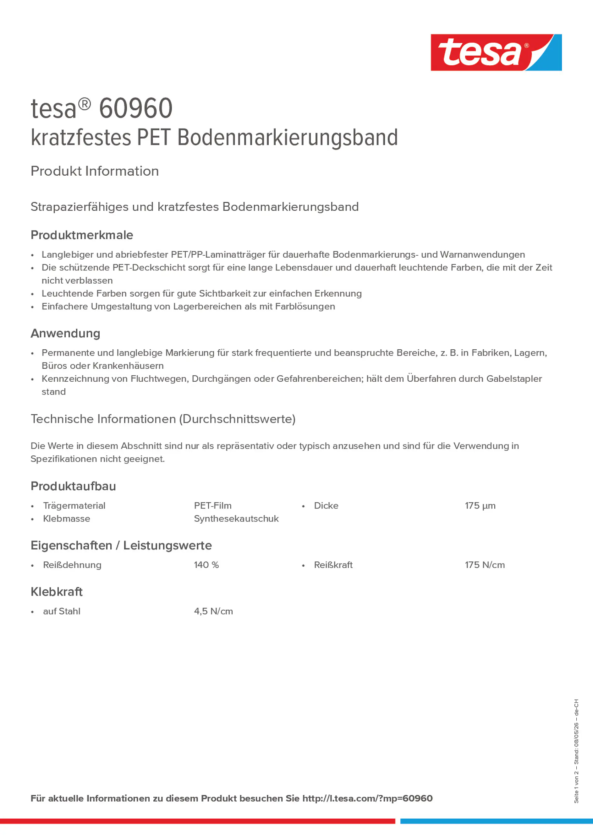 Product information_tesa® 60960_de-CH_fr-CH_it-CH