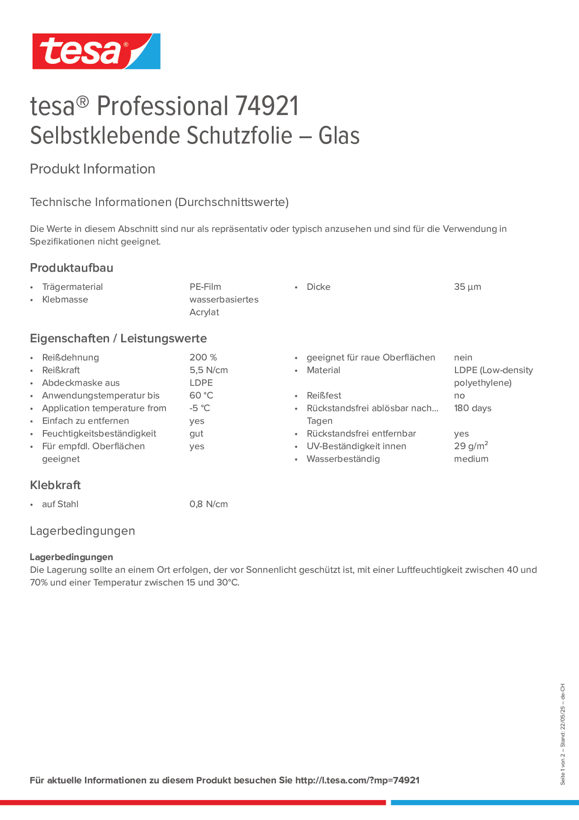 Product information_tesa® Professional 74921_de-CH_fr-CH
