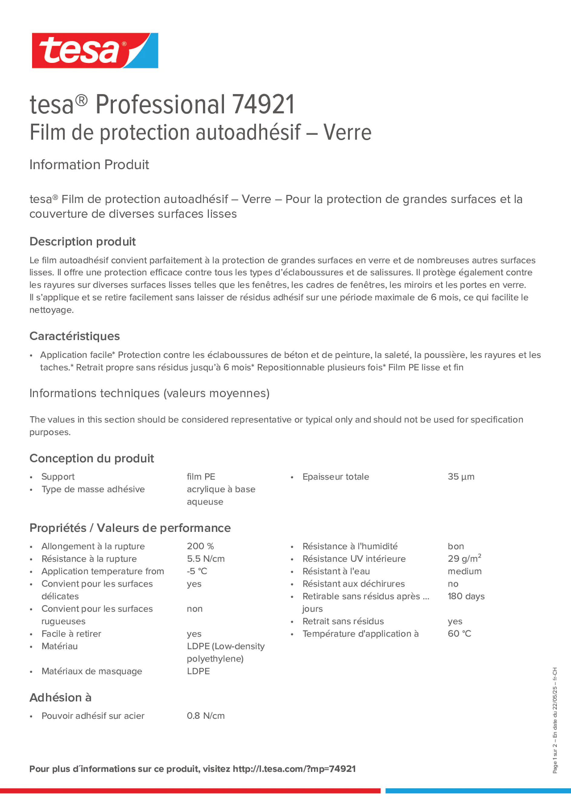 Product information_tesa® Professional 74921_de-CH_fr-CH