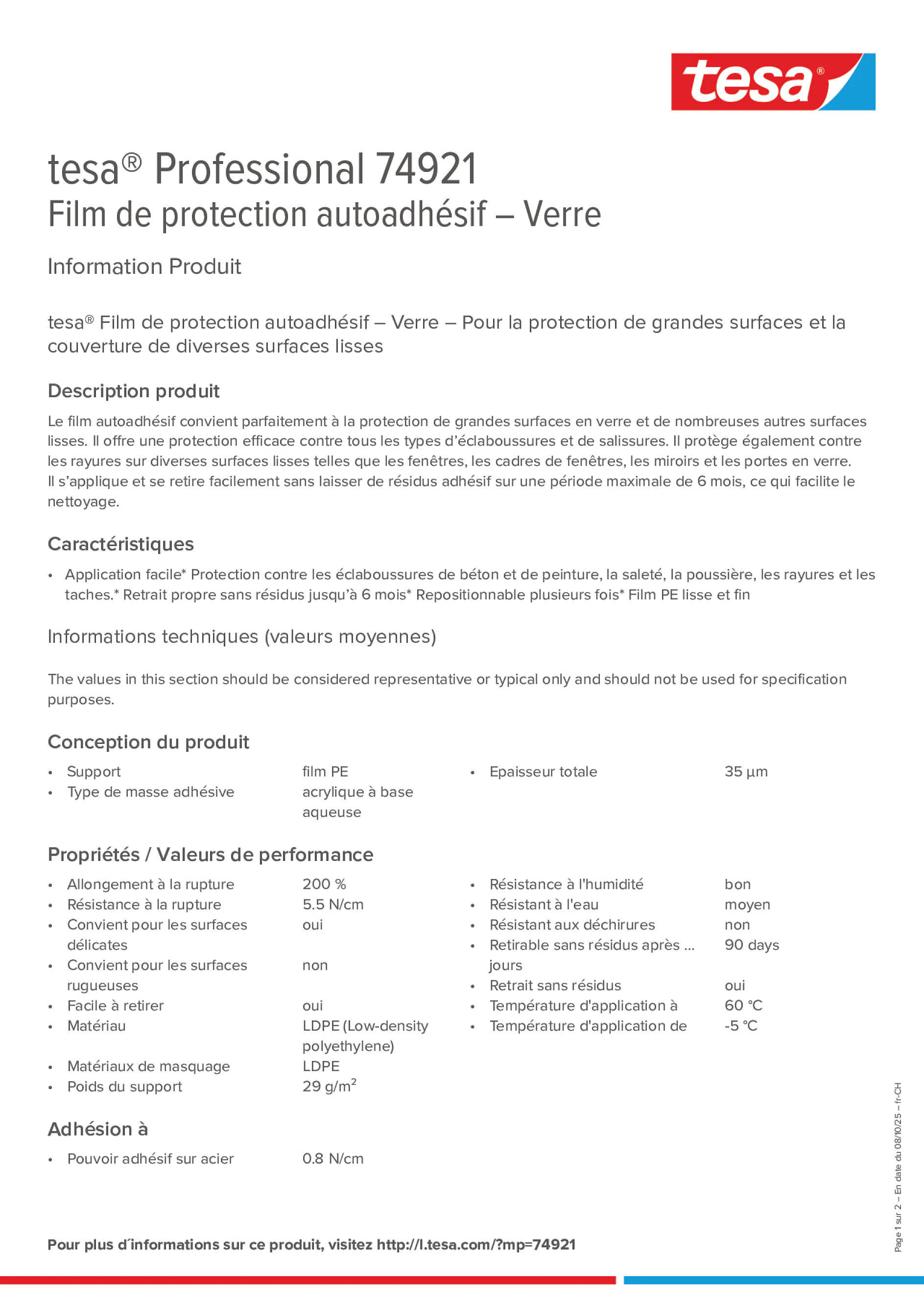 Product information_tesa® Professional 74921_de-CH_fr-CH