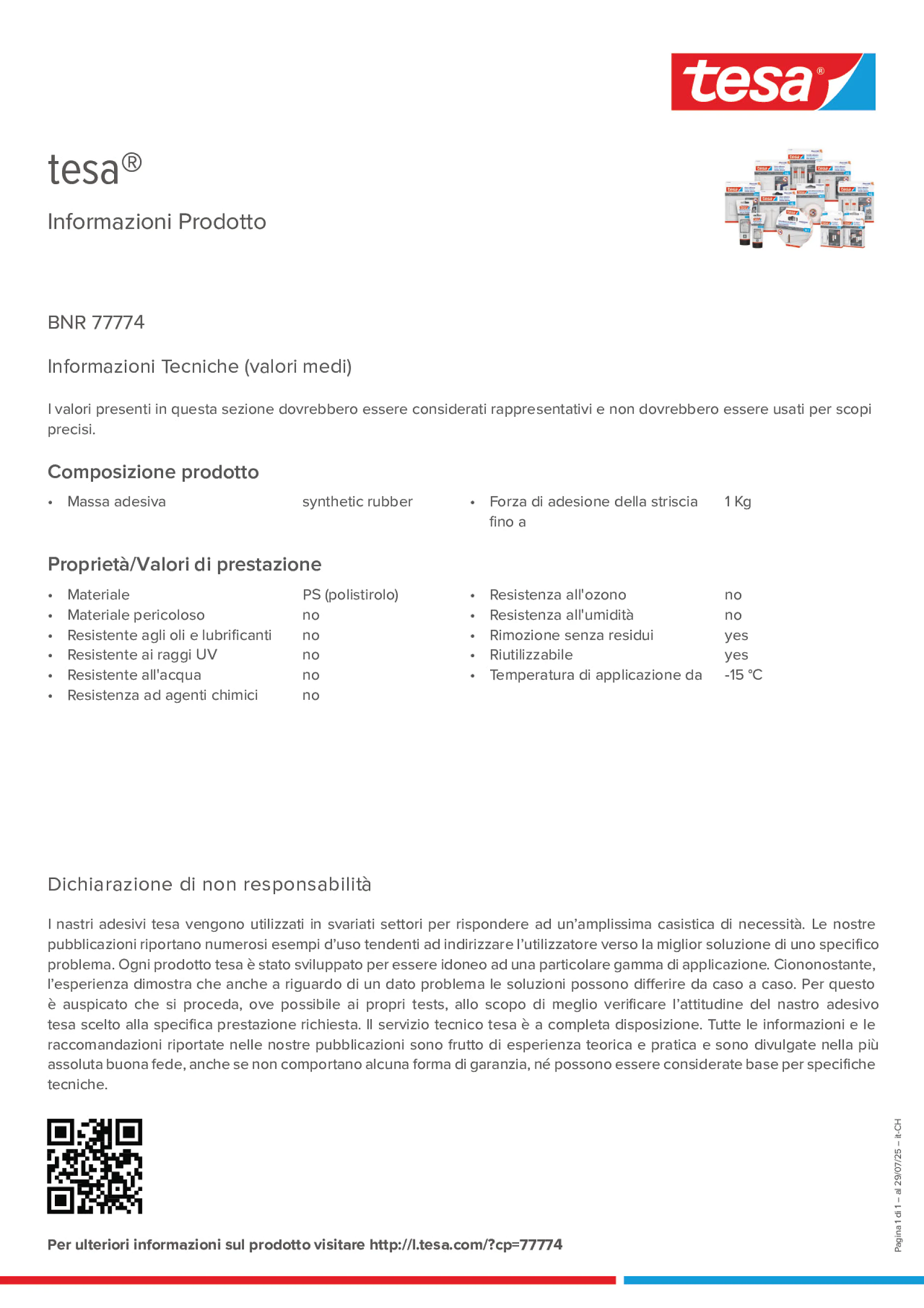 Product information_tesa® 77774_de-CH_fr-CH