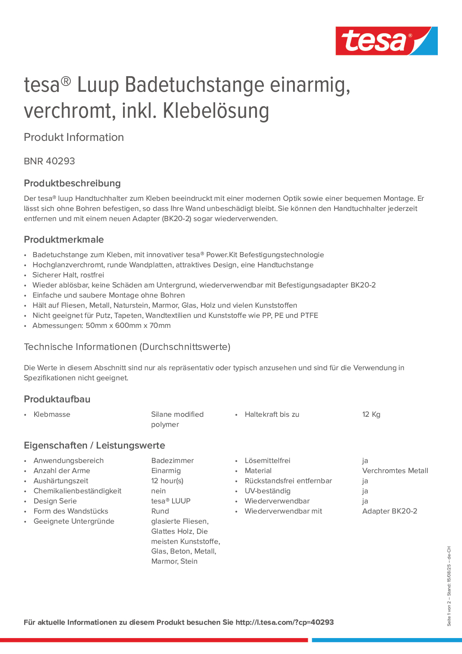 Product information_tesa® 40293_de-CH_fr-CH