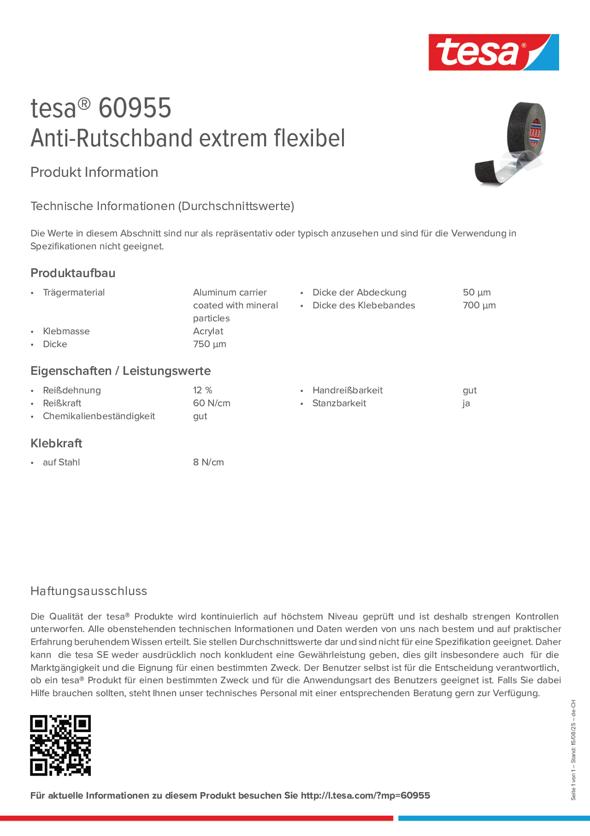 Product information_tesa® 60955_de-CH_fr-CH