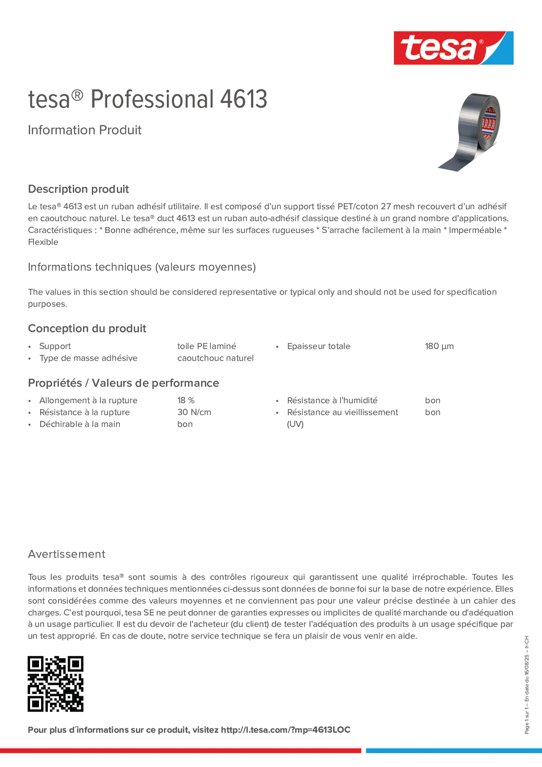 Product information_tesa® Professional 04613_de-CH_fr-CH