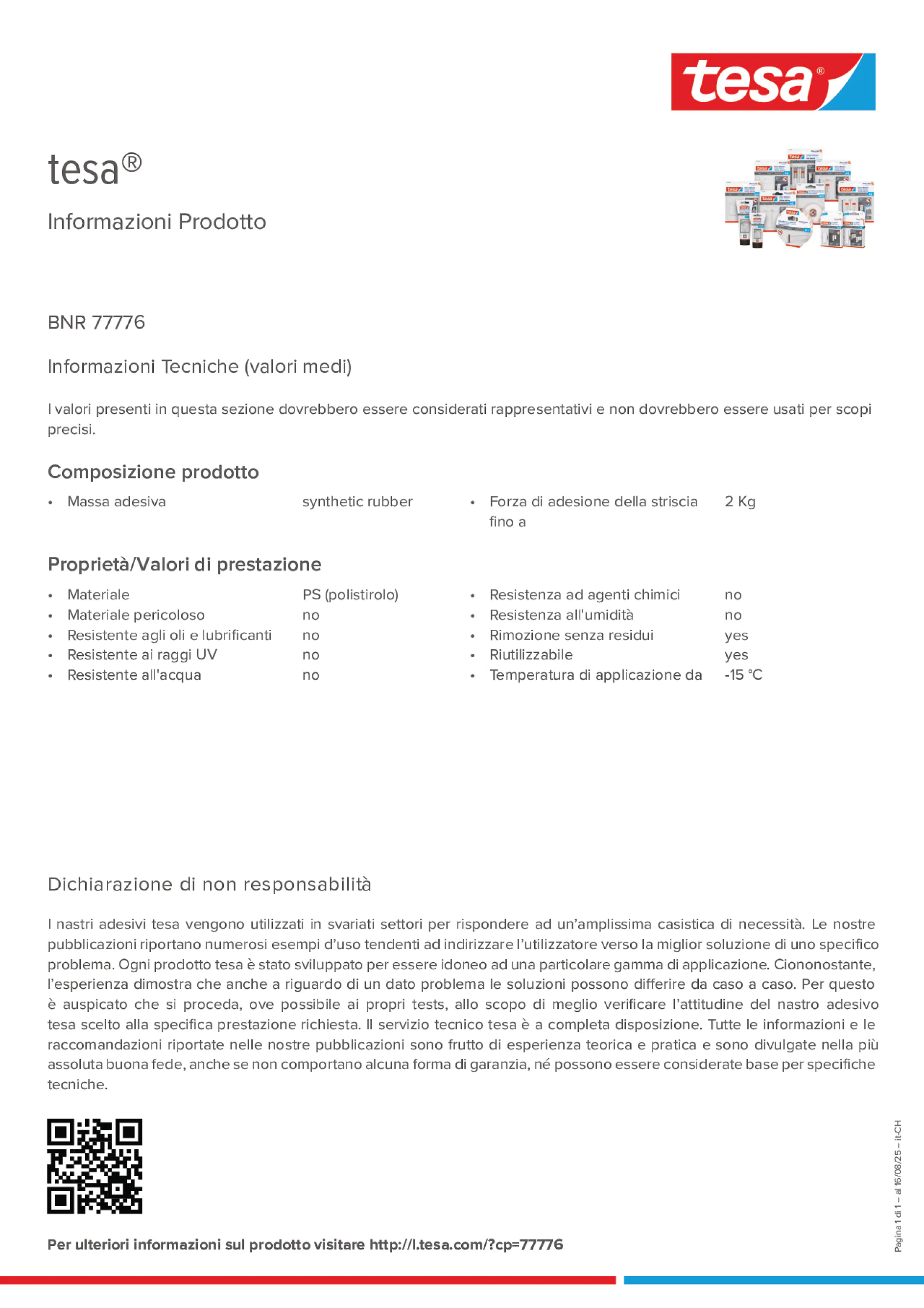 Product information_tesa® 77776_de-CH_fr-CH