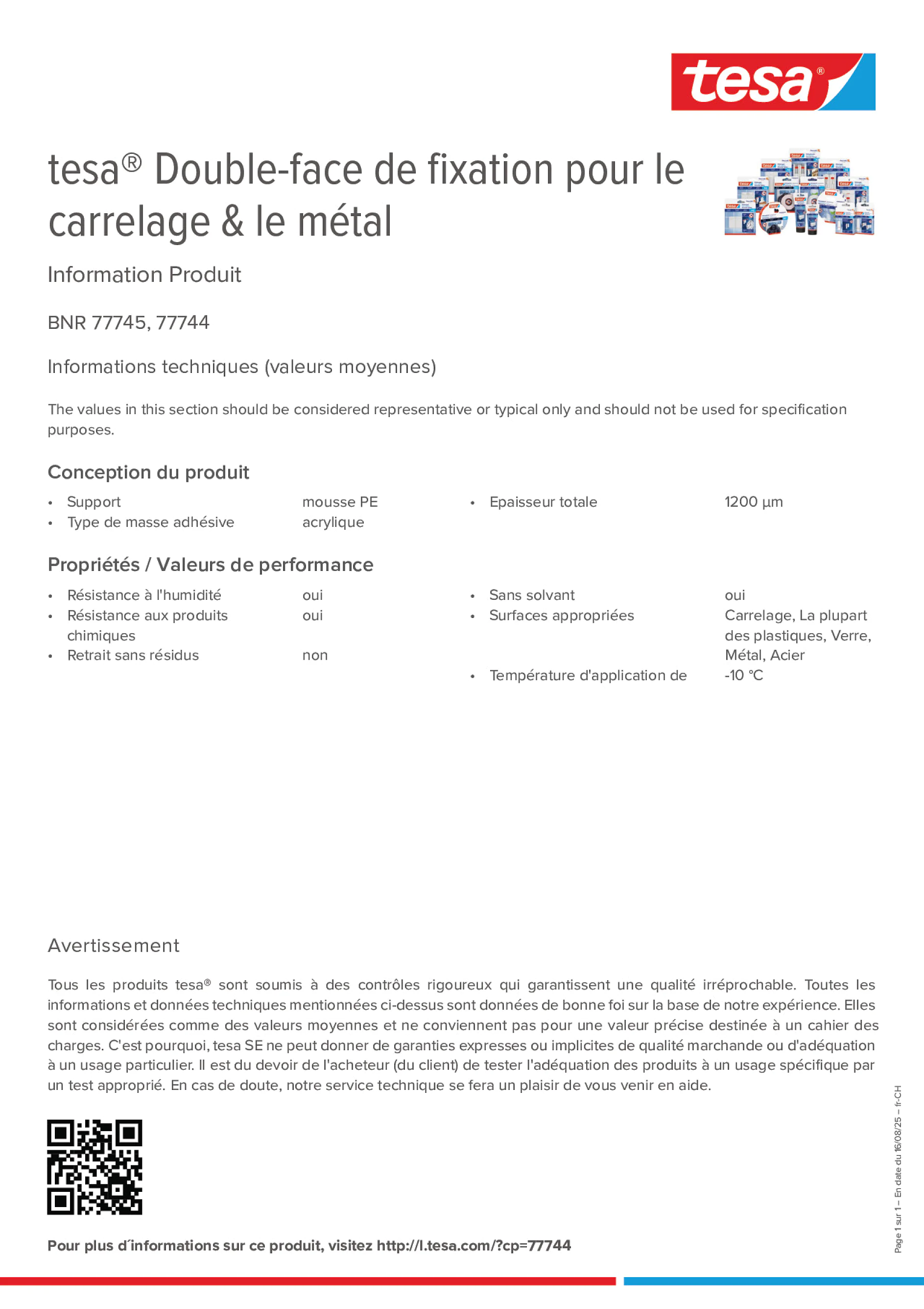 Product information_tesa® 77744_de-CH_fr-CH