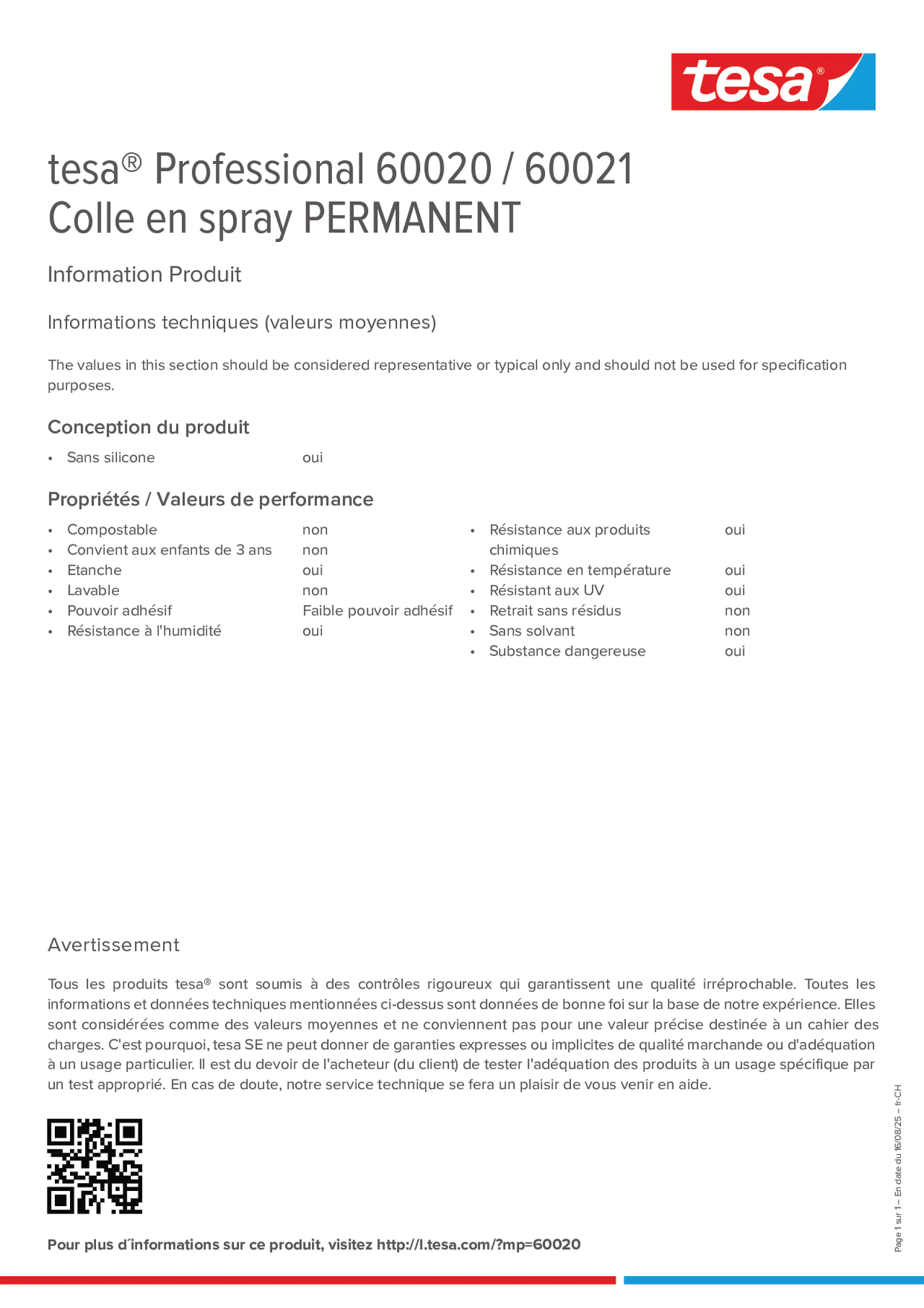 Product information_tesa® Professional 60020 / 60021_de-CH_fr-CH