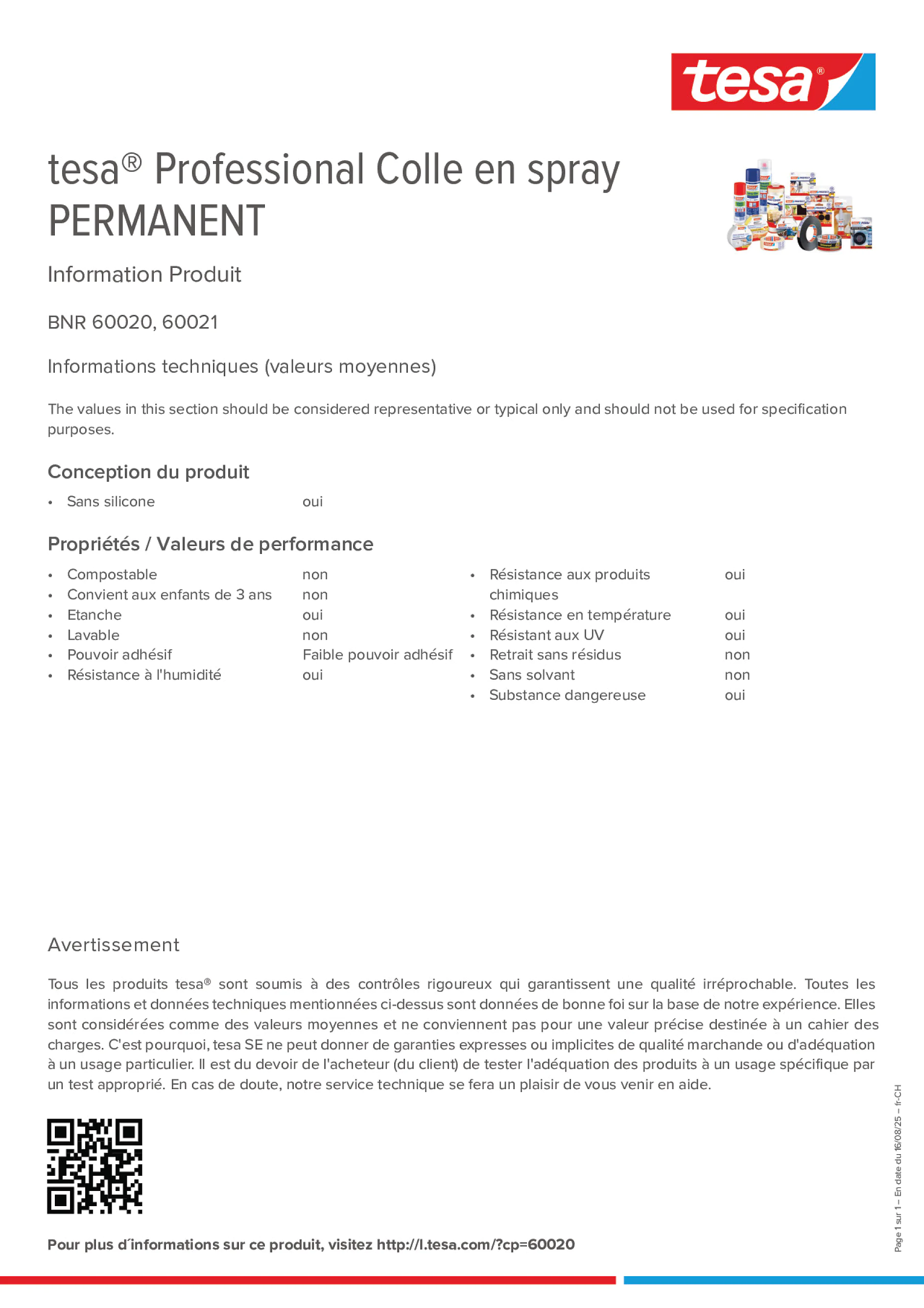 Product information_tesa® Professional 60020 / 60021_de-CH_fr-CH