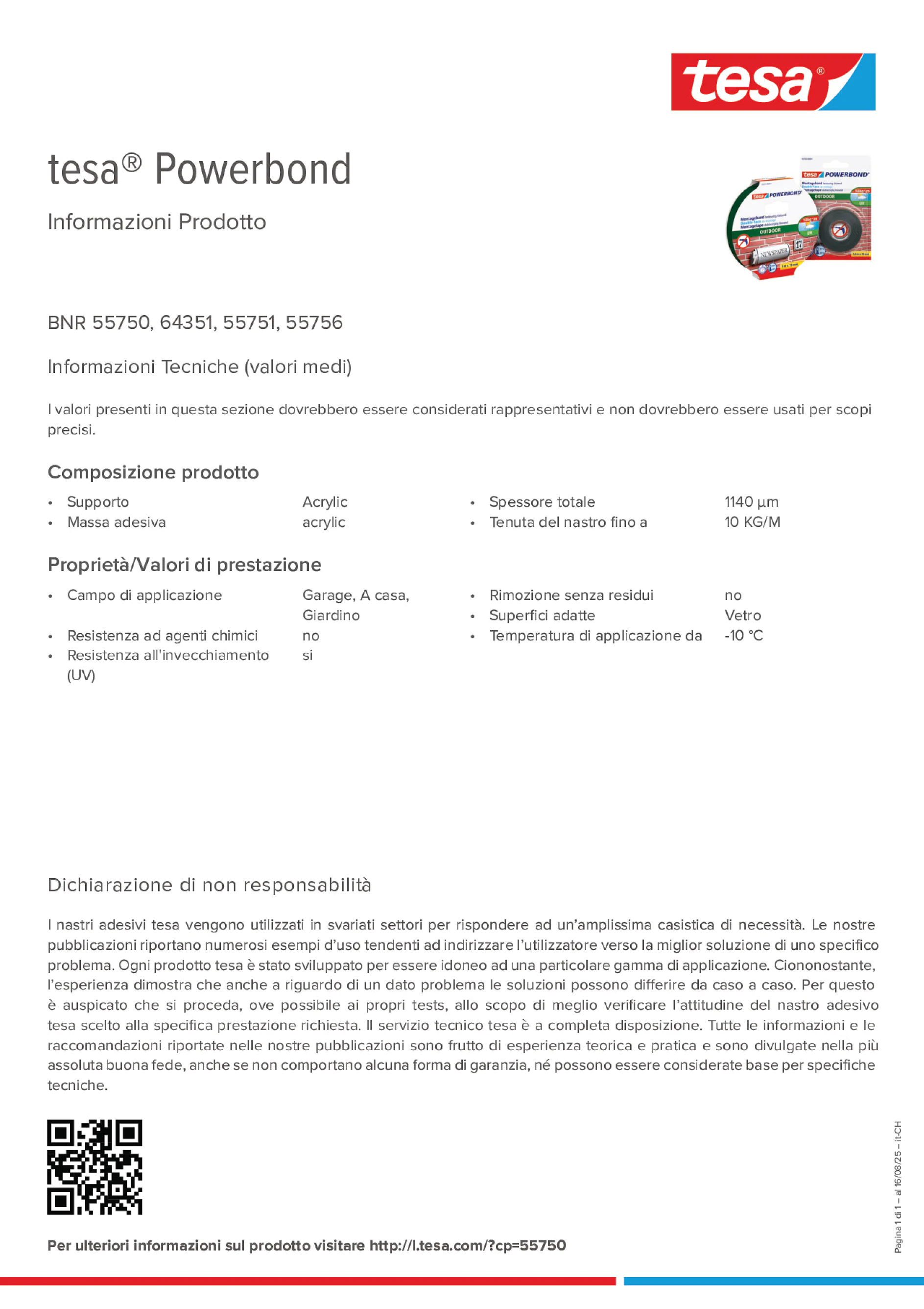 Product information_tesa® Powerbond 55751_de-CH_fr-CH