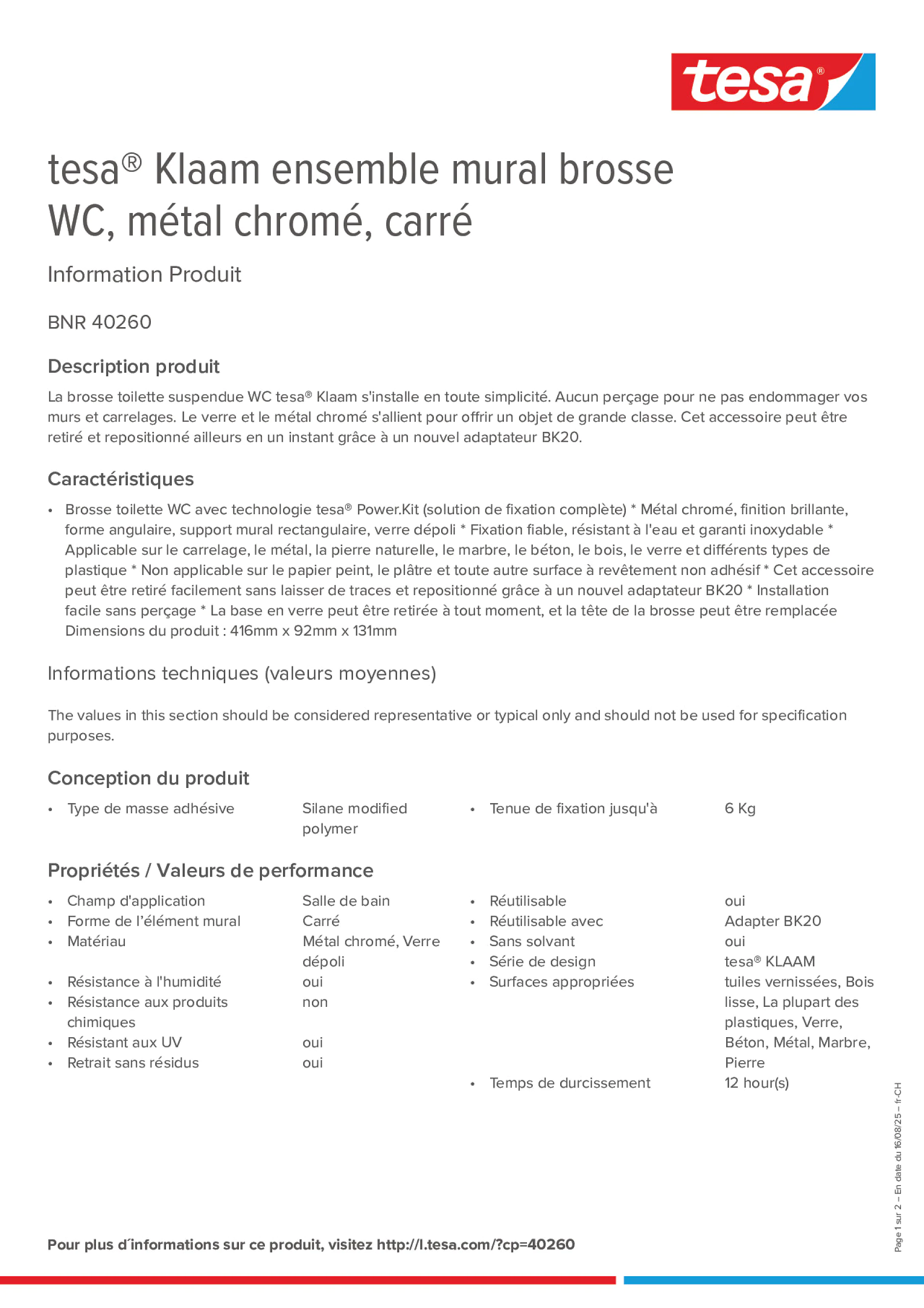 Product information_tesa® 40260_de-CH_fr-CH