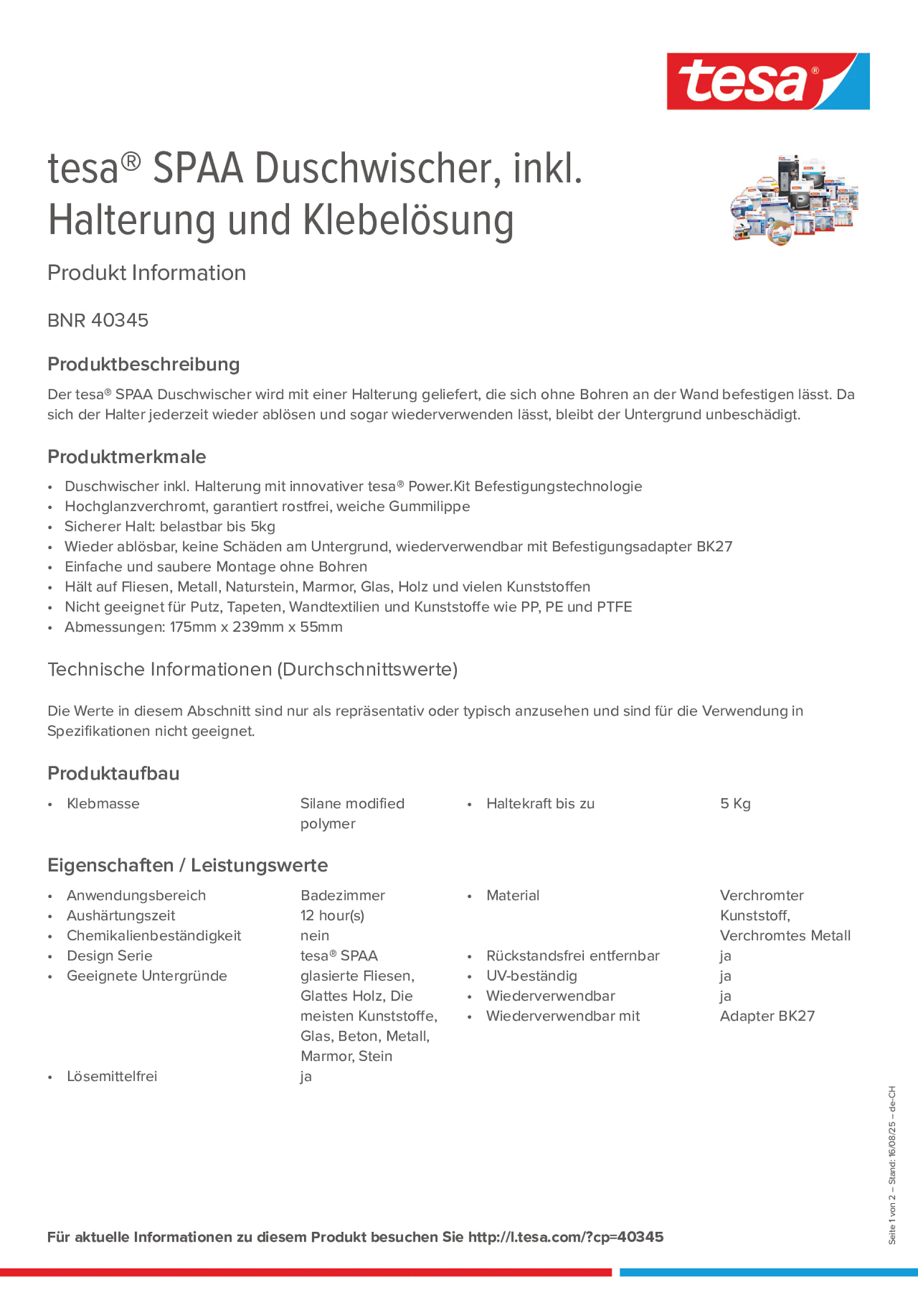 Product information_tesa® 40345_de-CH_fr-CH Product information_tesa® 40345_de-CH_fr-CH
