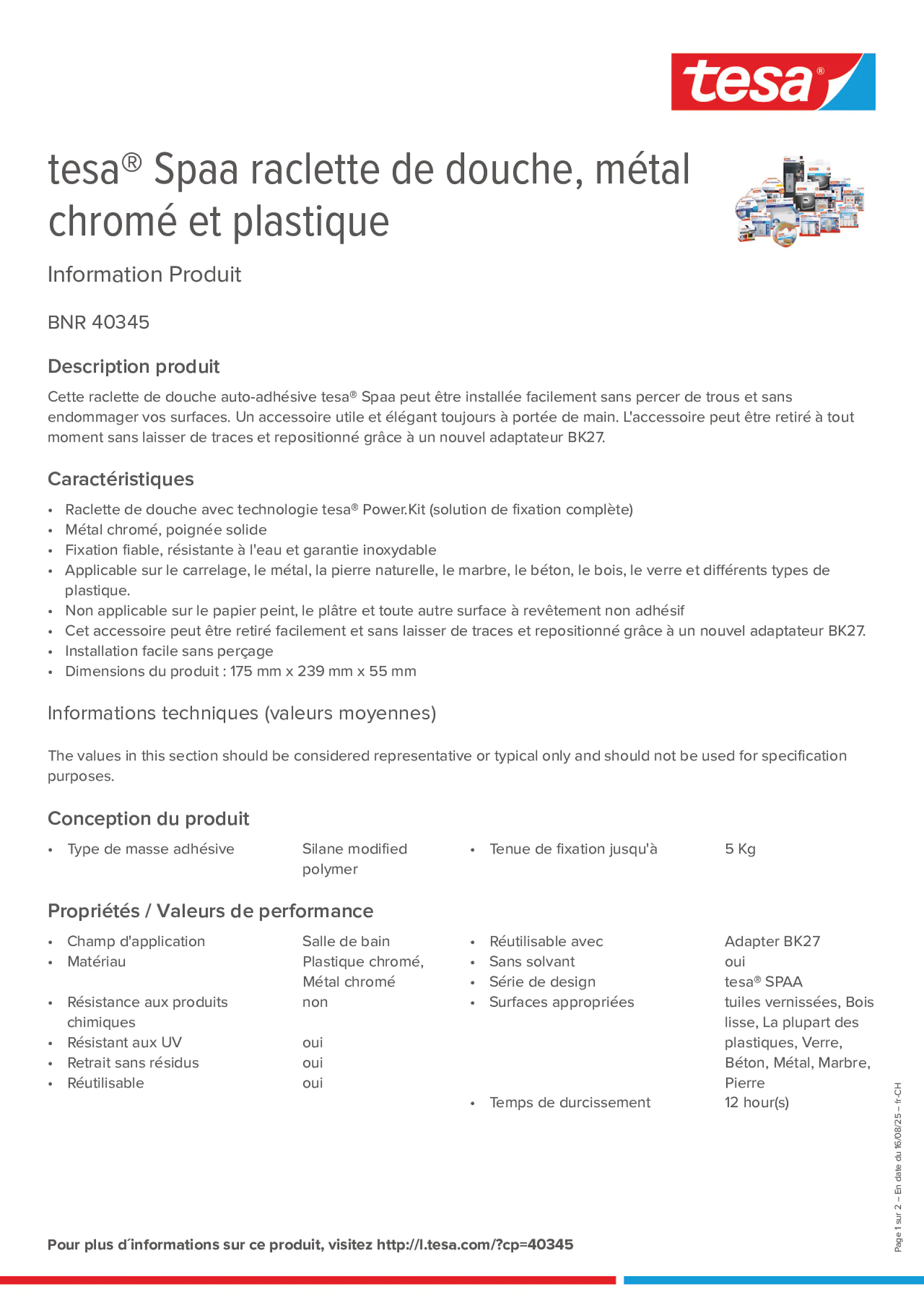 Product information_tesa® 40345_de-CH_fr-CH Product information_tesa® 40345_de-CH_fr-CH