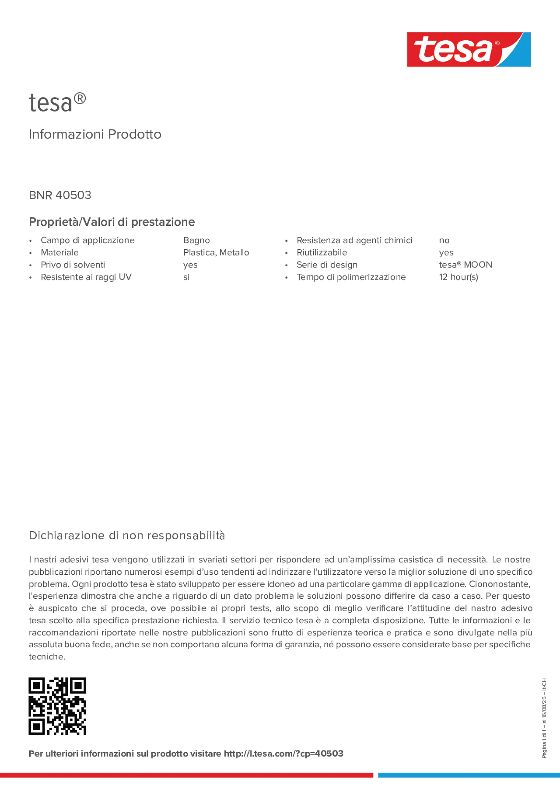 Product information_tesa® 40503_de-CH_fr-CH Product information_tesa® 40503_de-CH_fr-CH