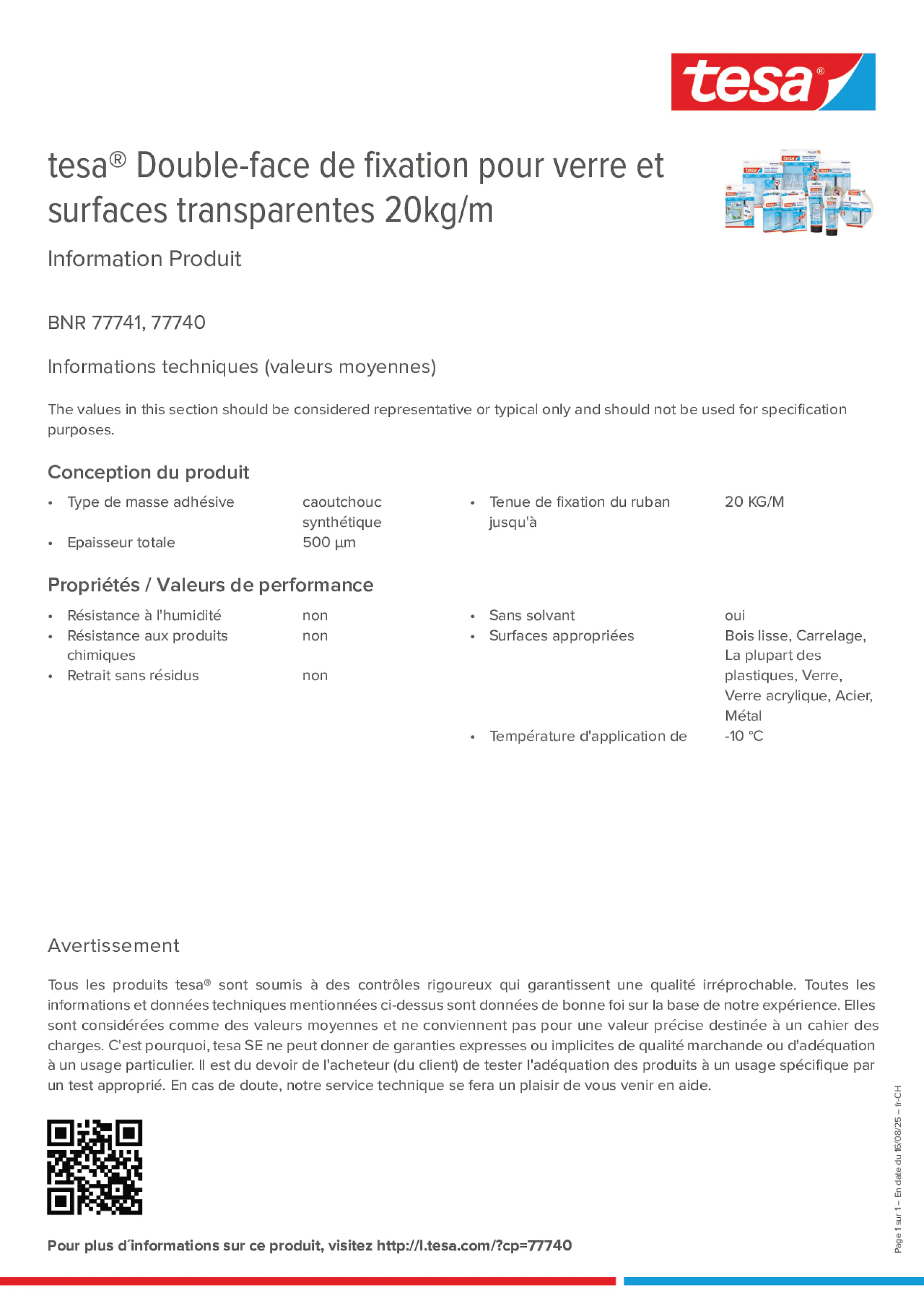 Product information_tesa® 77740_de-CH_fr-CH