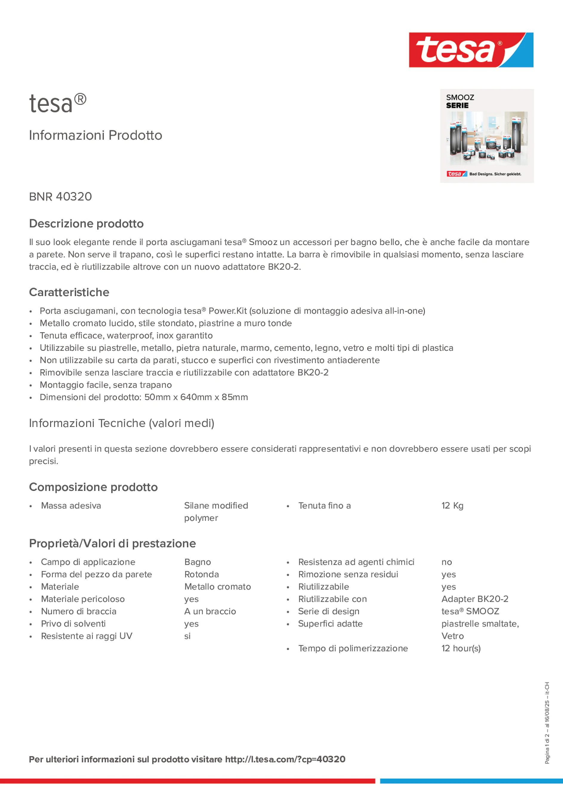 Product information_tesa® 40320_de-CH_fr-CH Product information_tesa® 40320_de-CH_fr-CH