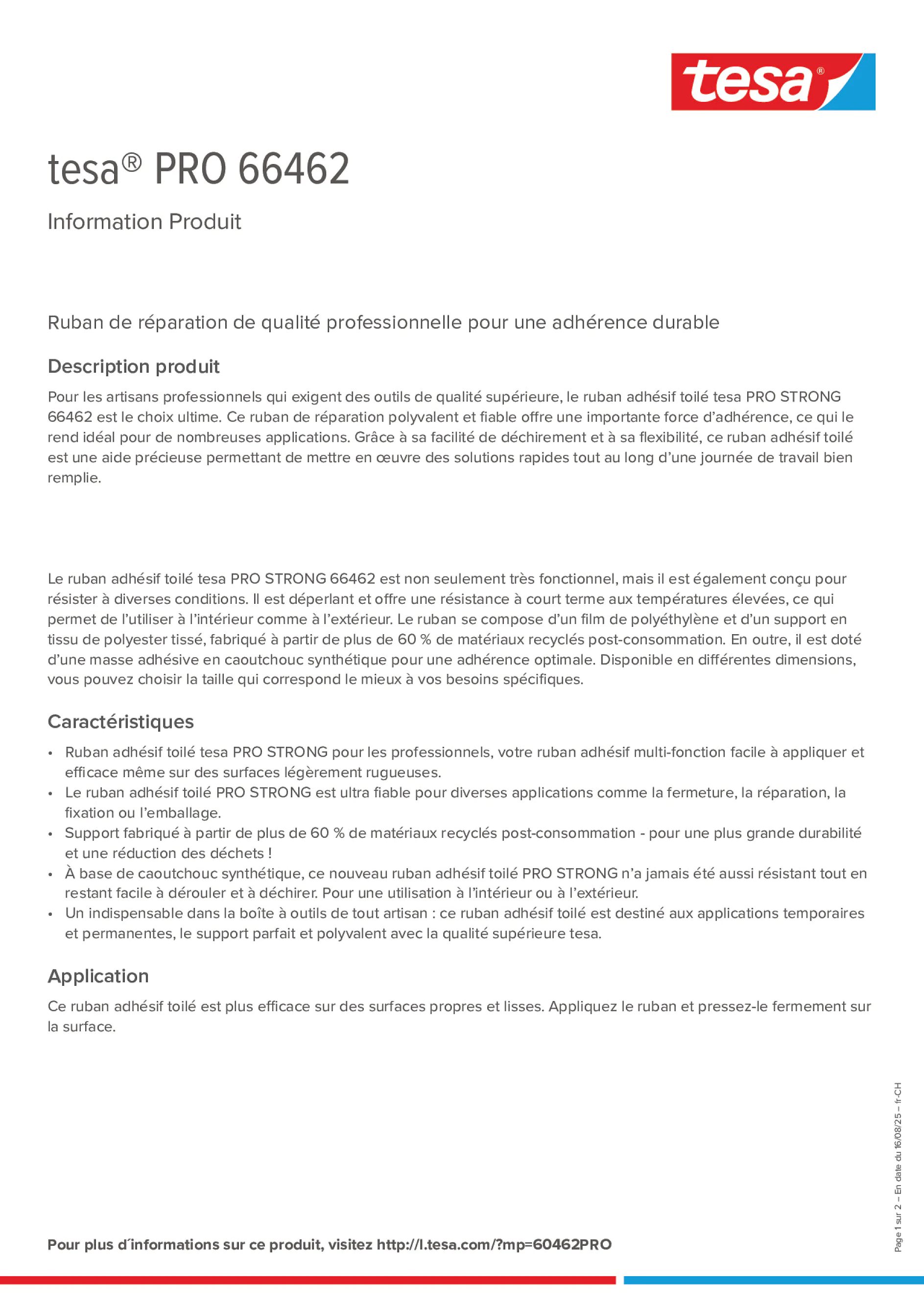 Product information_tesa® PRO 66462_de-CH_fr-CH