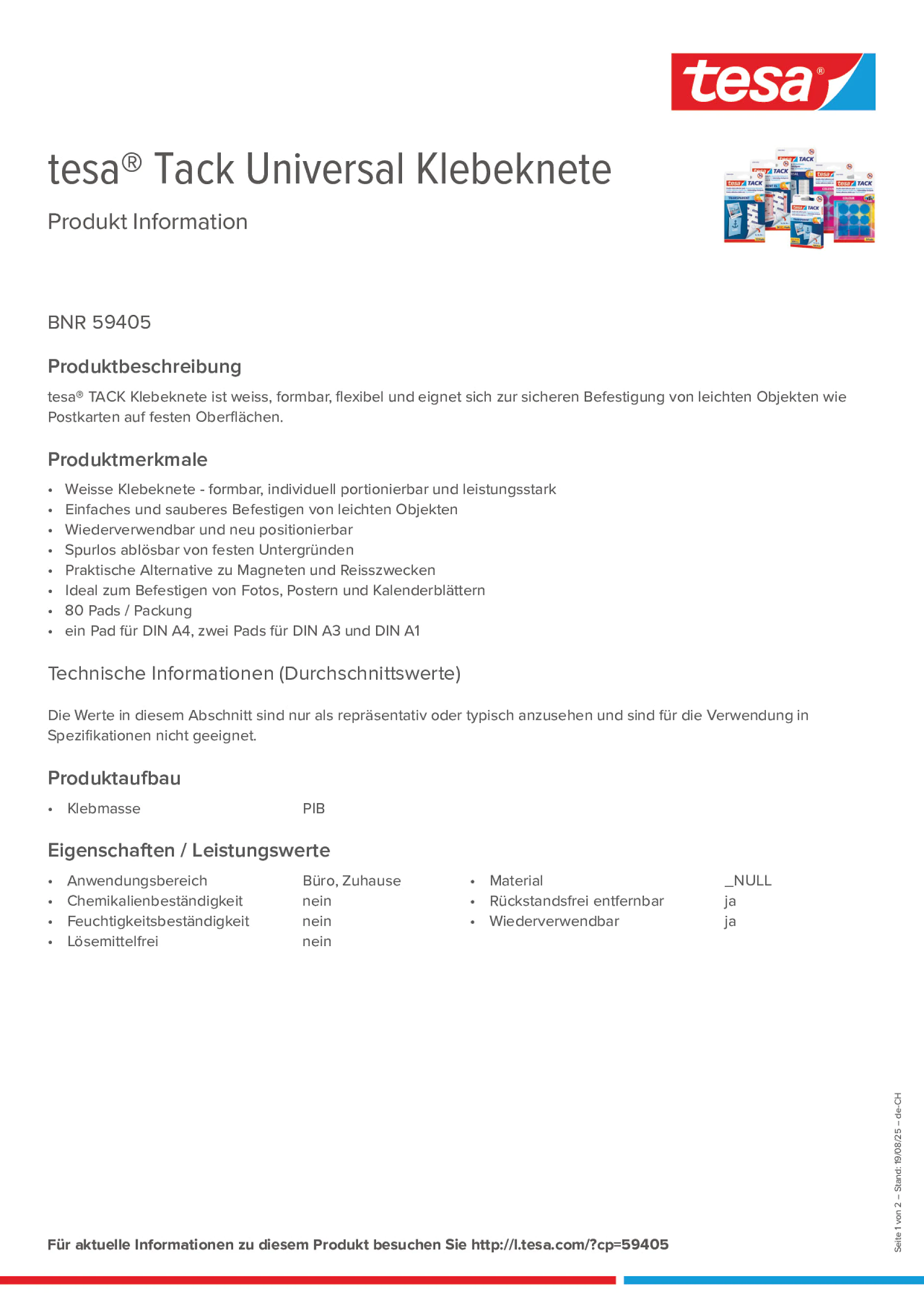 Product information_tesa® Tack 59405_de-CH_fr-CH