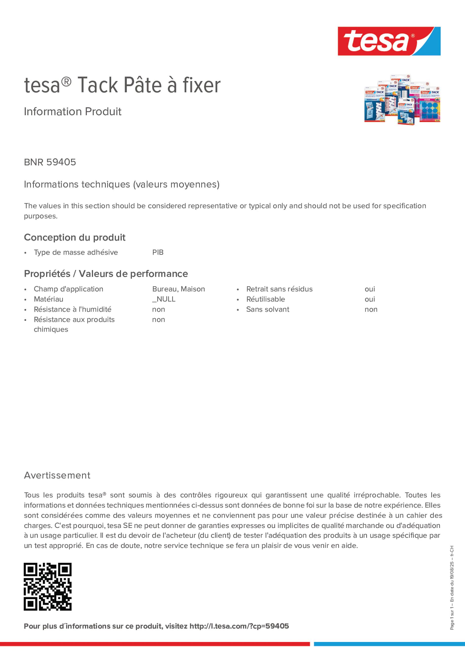 Product information_tesa® Tack 59405_de-CH_fr-CH