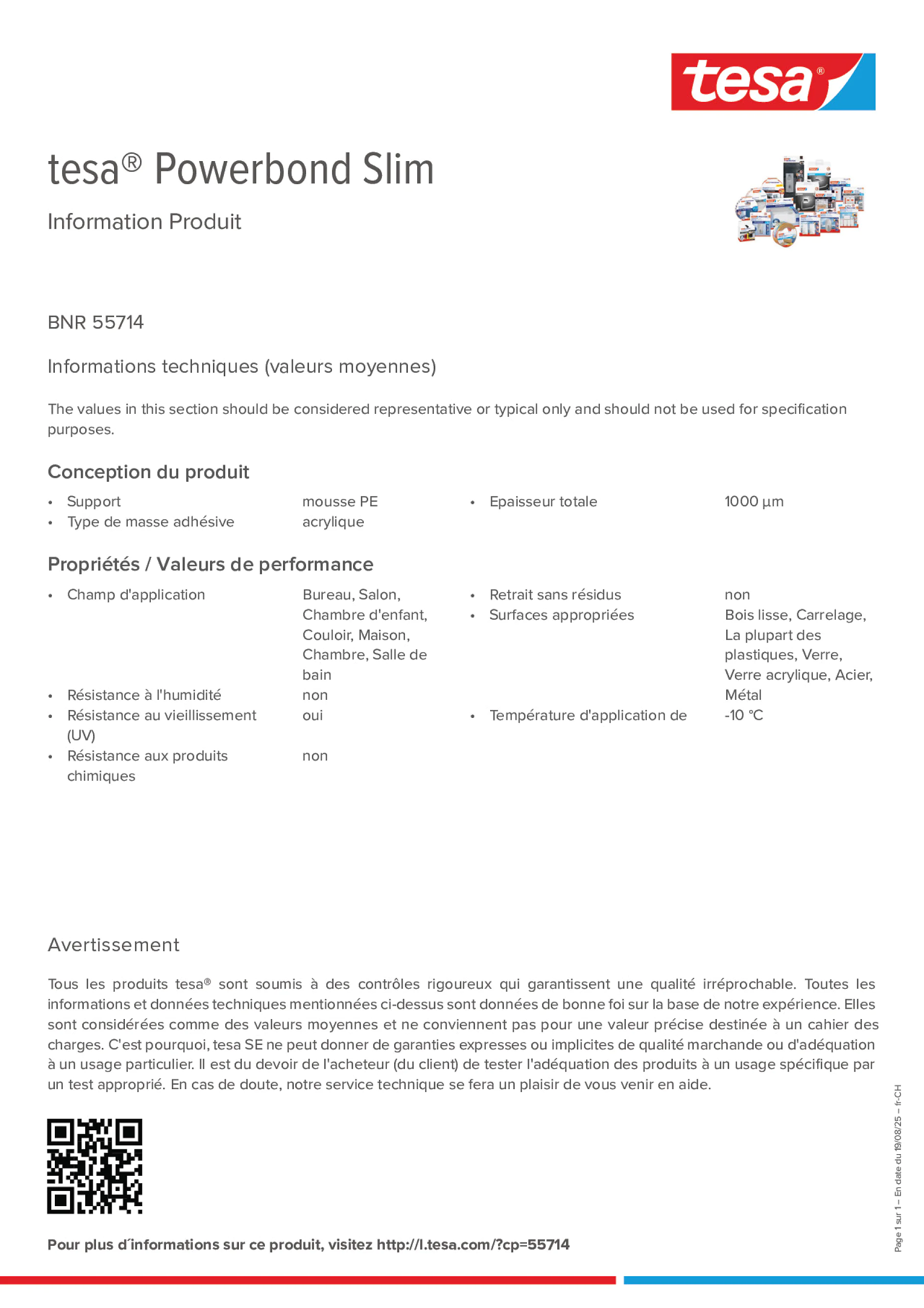 Product information_tesa® Powerbond 55714_de-CH_fr-CH