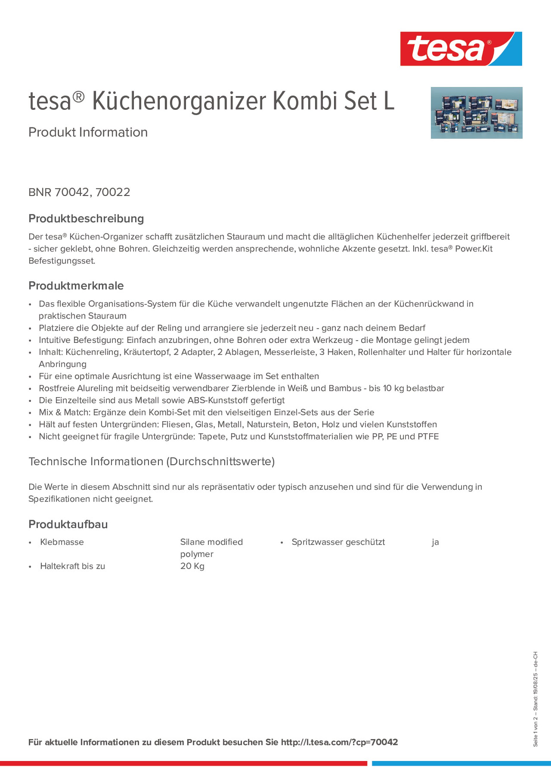 Product information_tesa® 70042_de-CH_fr-CH Product information_tesa® 70042_de-CH_fr-CH