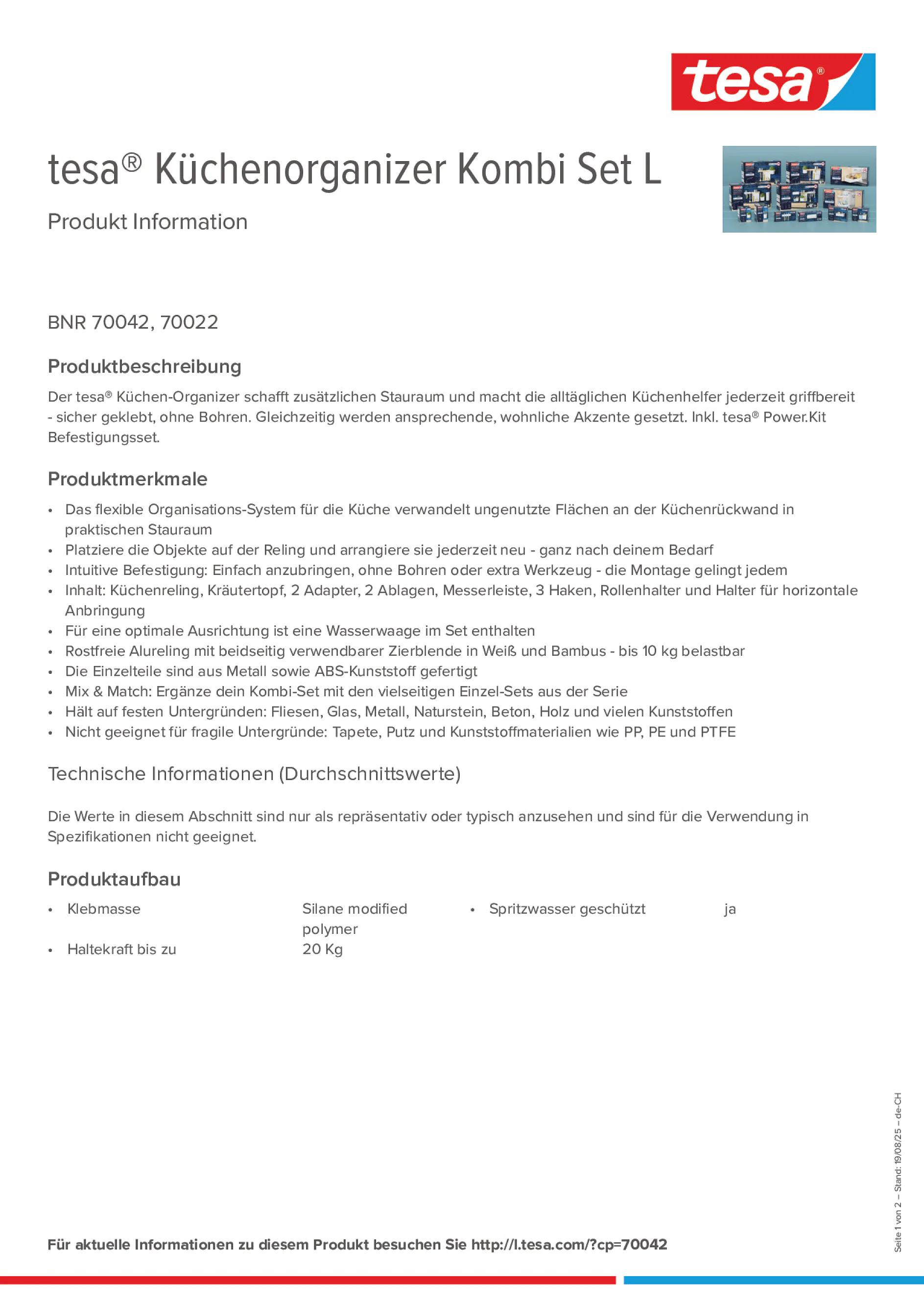 Product information_tesa® 70042_de-CH_fr-CH Product information_tesa® 70042_de-CH_fr-CH