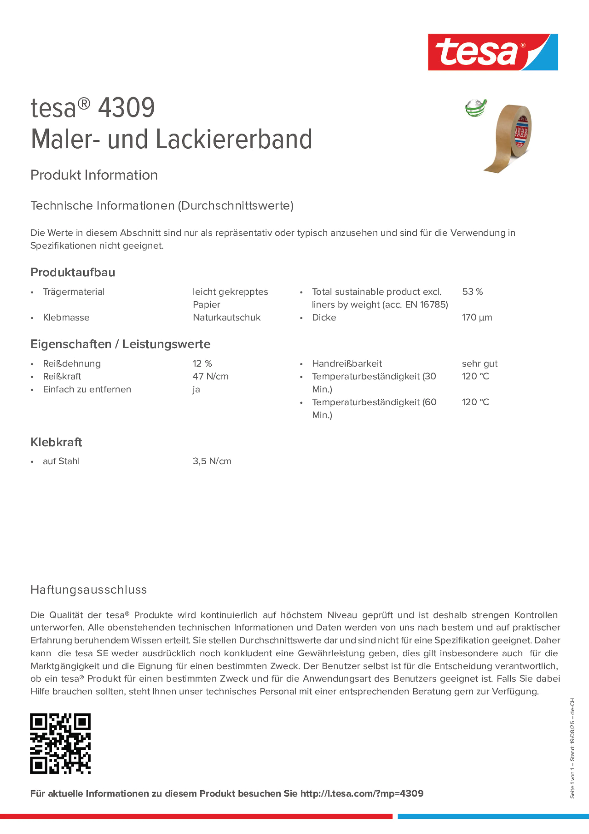 Product information_tesa® 04309_de-CH_fr-CH