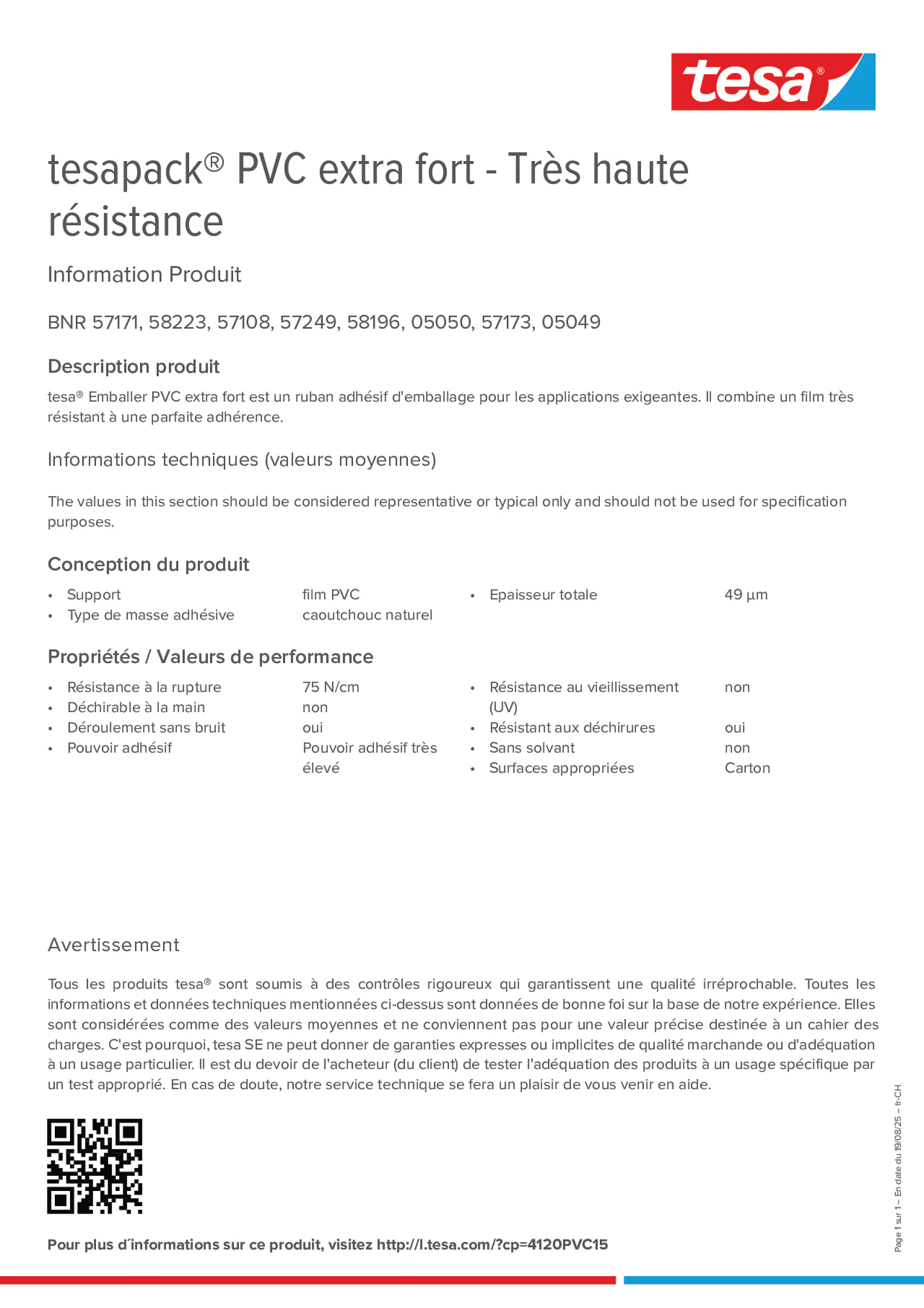 Product information_tesapack® 57249_de-CH_fr-CH