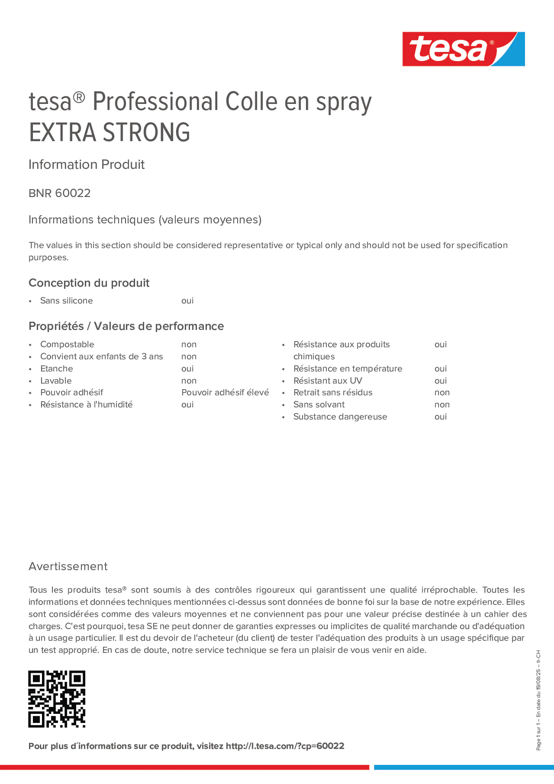 Product information_tesa® Professional 60022_de-CH_fr-CH