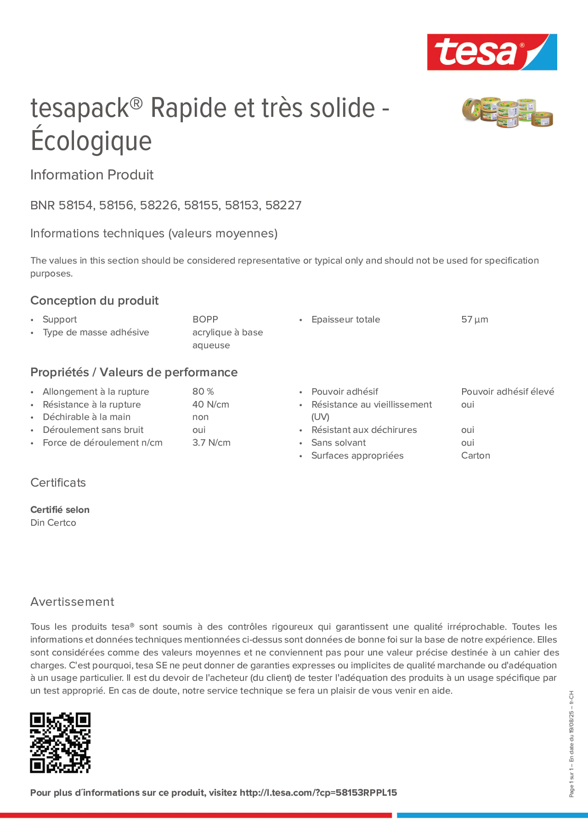 Product information_tesapack® 58154_de-CH_fr-CH