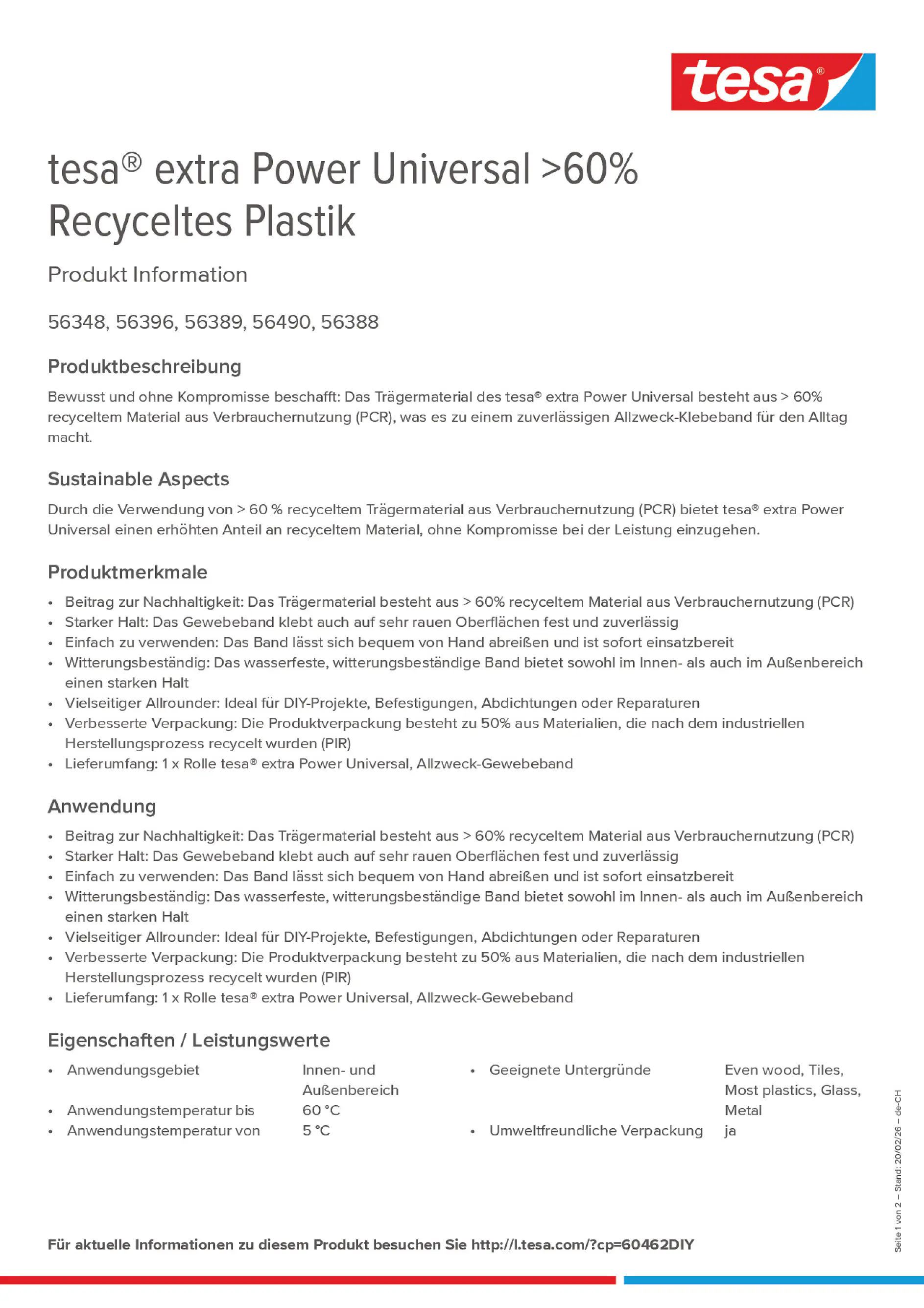 Product information_tesa® extra Power 60462DIY_de-CH_fr-CH_it-CH