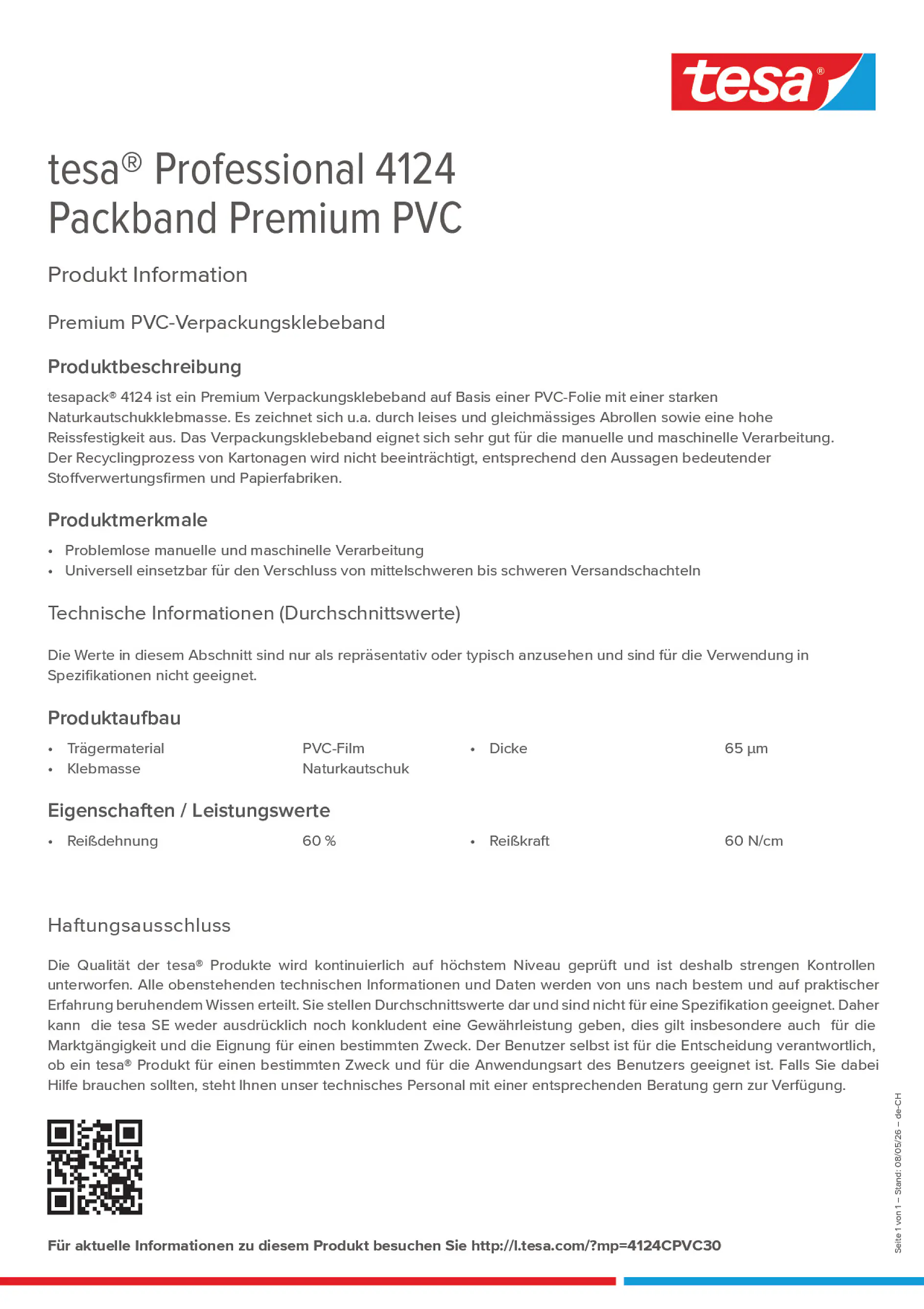 Product information_tesa® Professional 04124_de-CH_fr-CH_it-CH