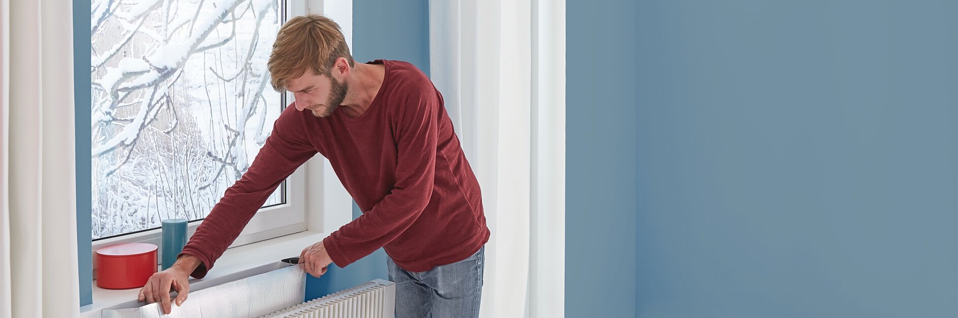 Heizkörper mit wärmereflektierender Folie isolieren