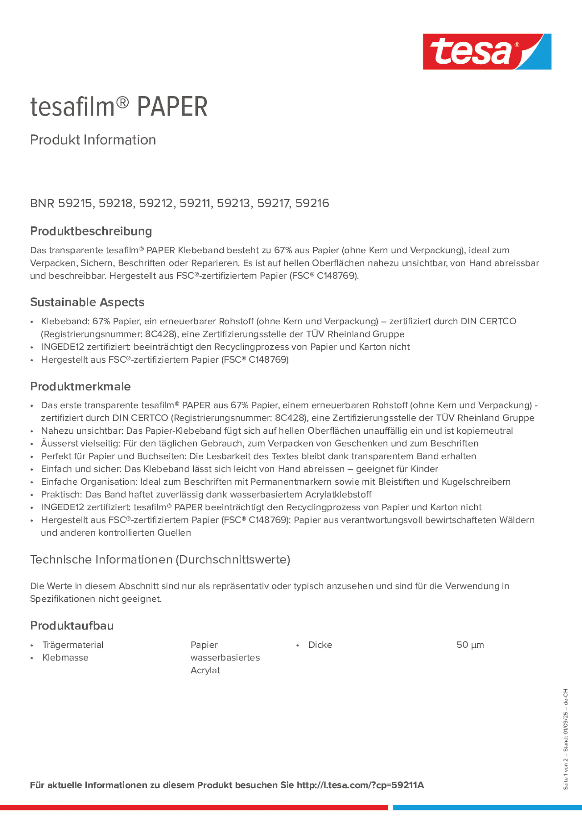 Product information_tesafilm® 59215_de-CH_fr-CH