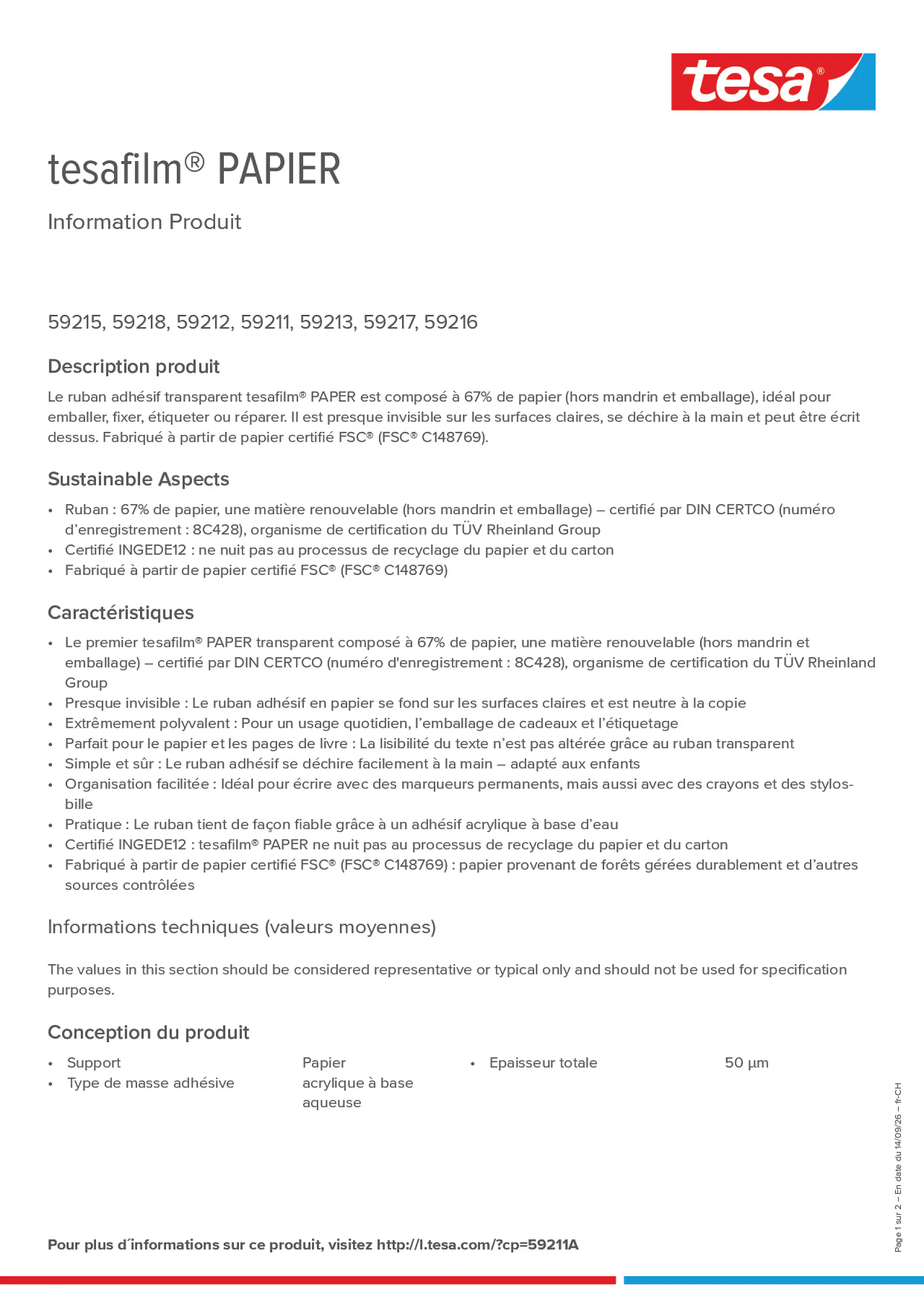 Product information_tesafilm® 59211A_de-CH_fr-CH_it-CH